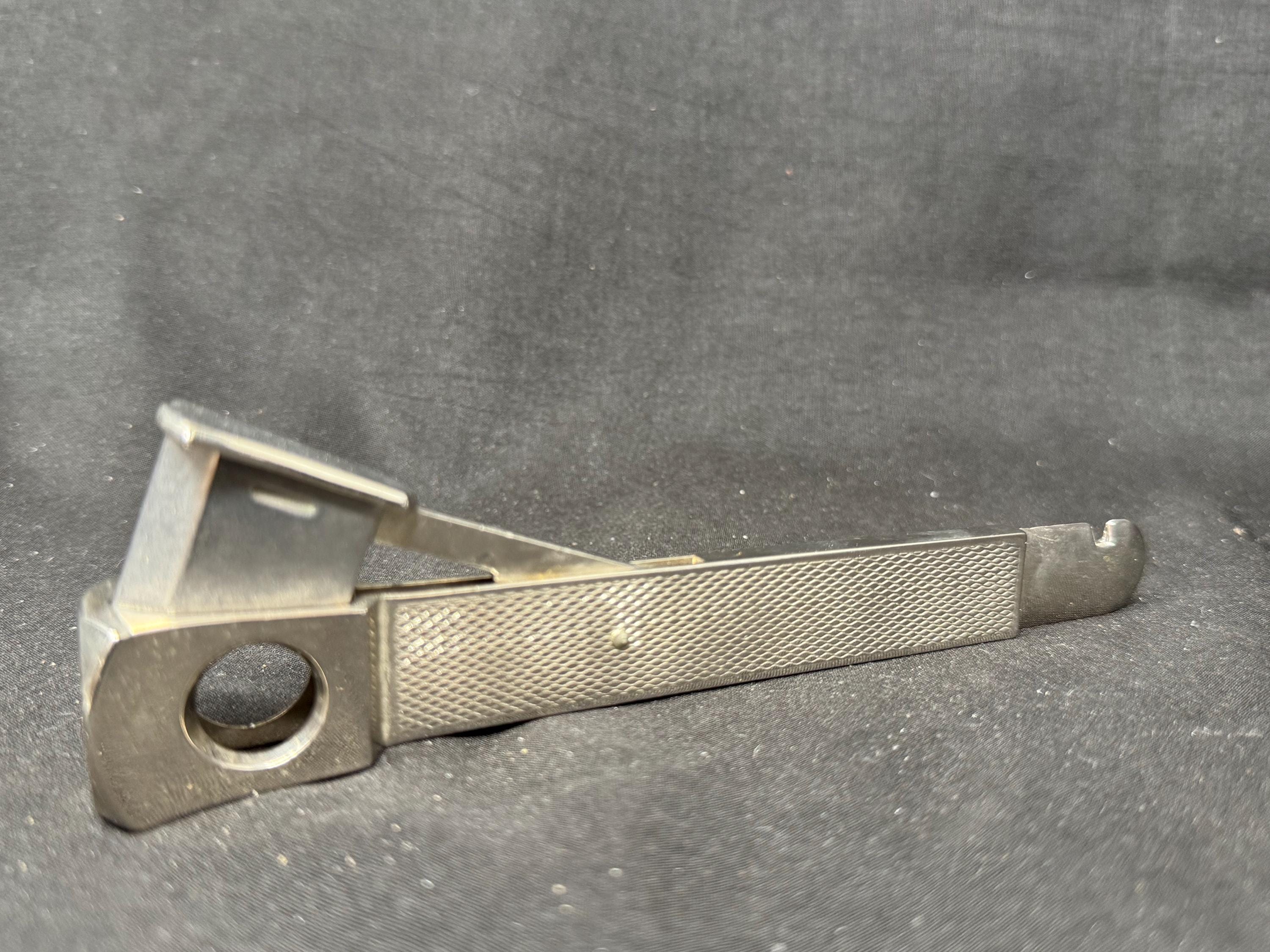 CTS Wolfertz Solingen V-Cut Cigar Cutter, Gold-Tone, Mid-Late 20th C. 2