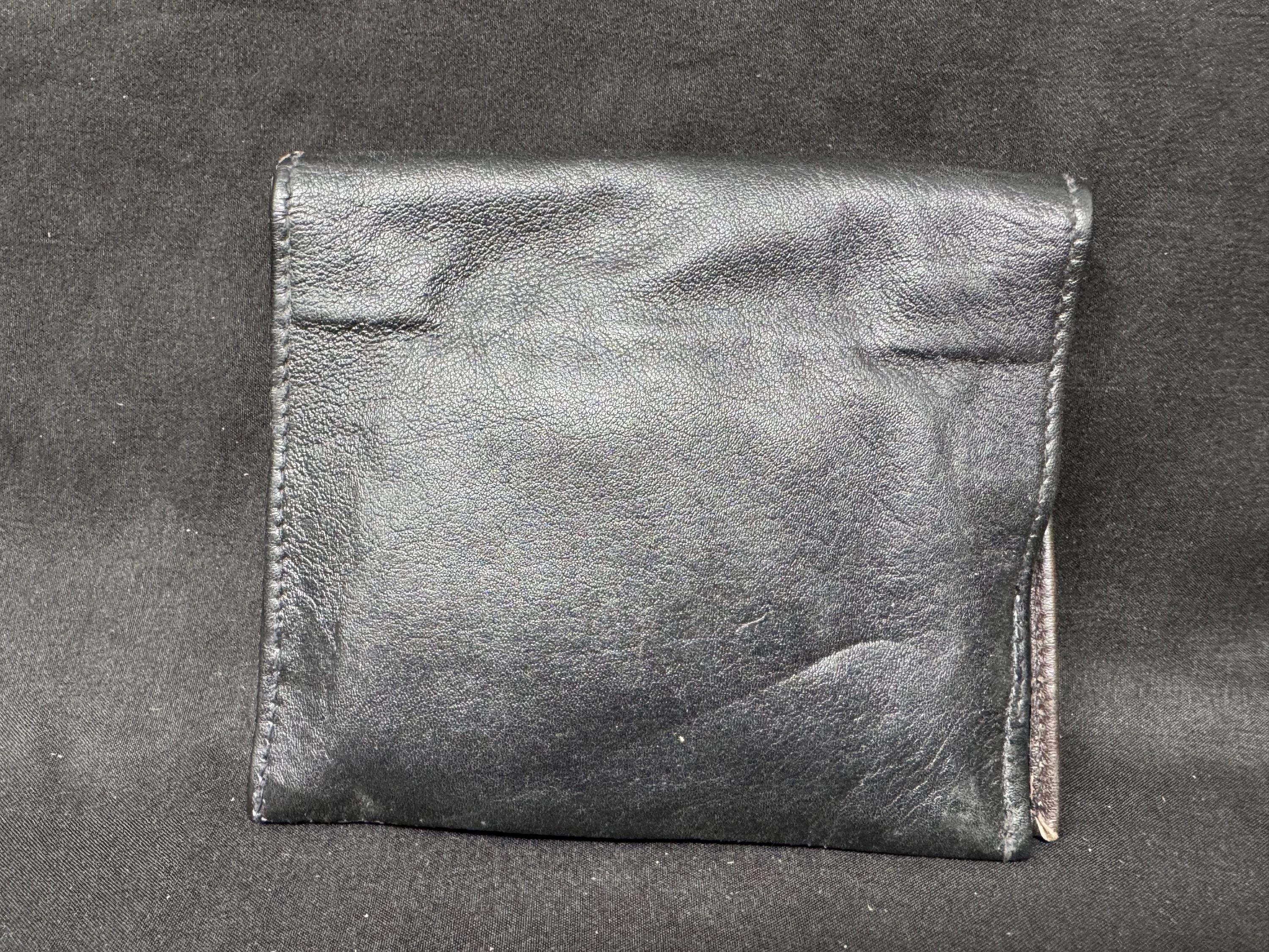 Vintage German Minimalist Two-Tone Leather Tobacco Pouch, NOS, circa 1970s-1980s 4