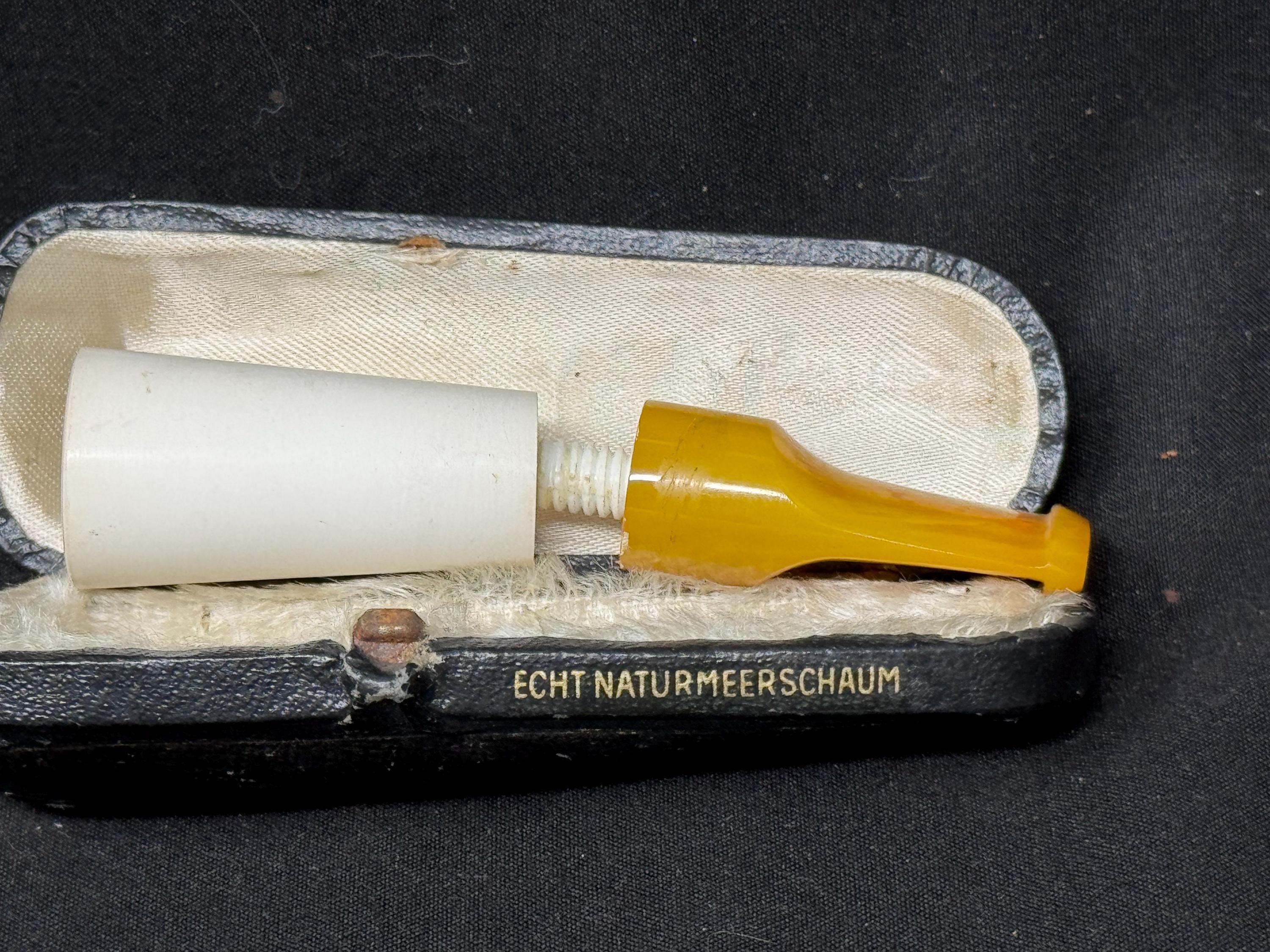 Smooth Meerschaum Cigar Holder - S. Yanik Style - with Antique Case. SKU-126 3