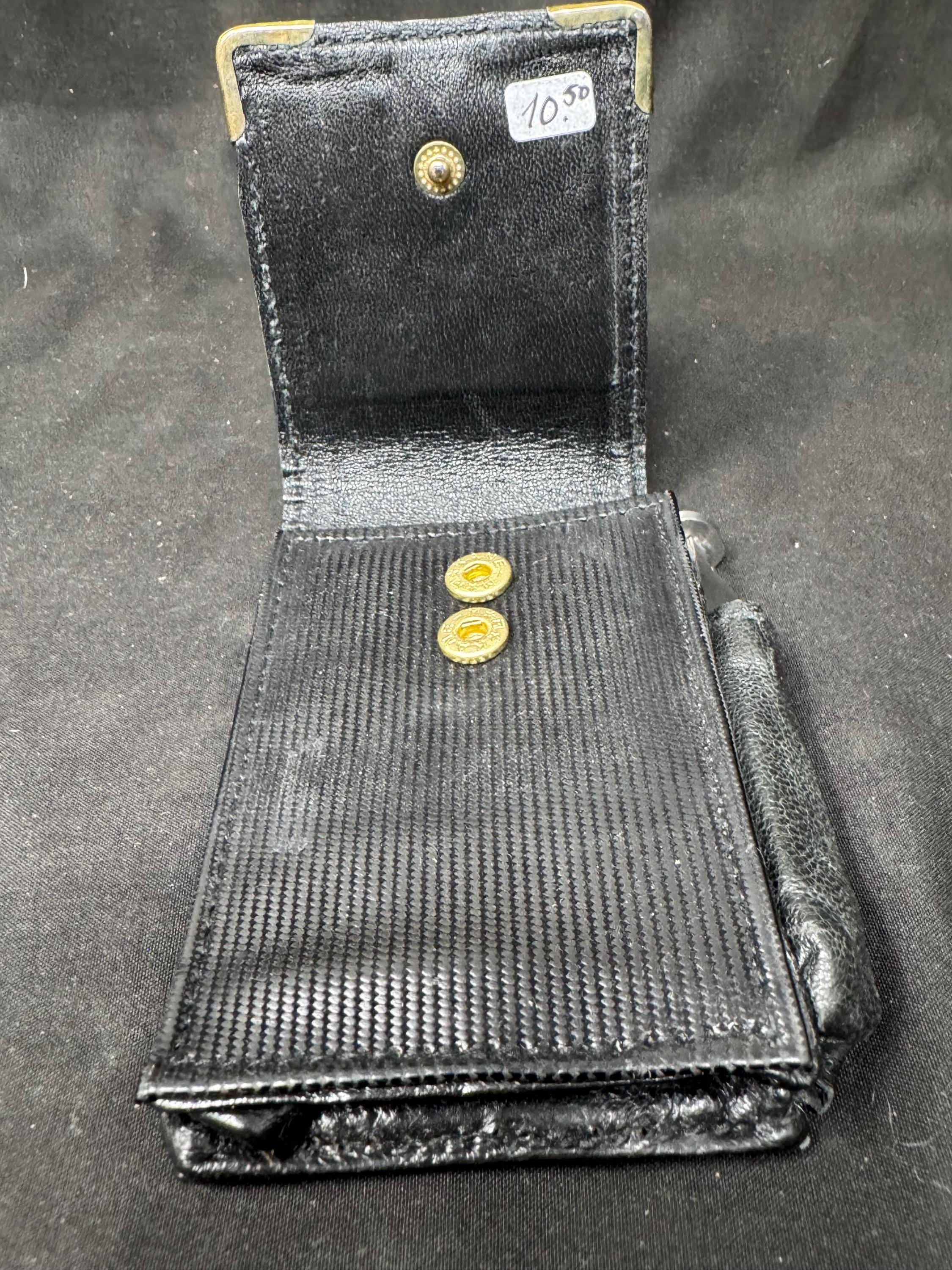 Vintage German Leather Cigarette & Lighter Case Set | Brass Star Detail | NOS 5