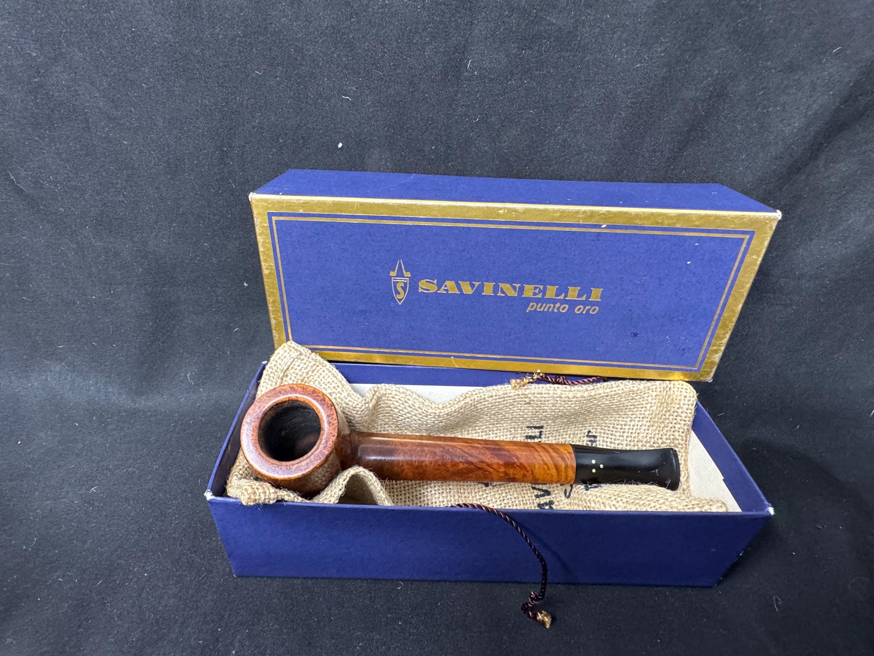 Savinelli Giubileo d'Oro Canadian 802 L - 1980s Three Gold Dots Straight Grain Fiammata 2