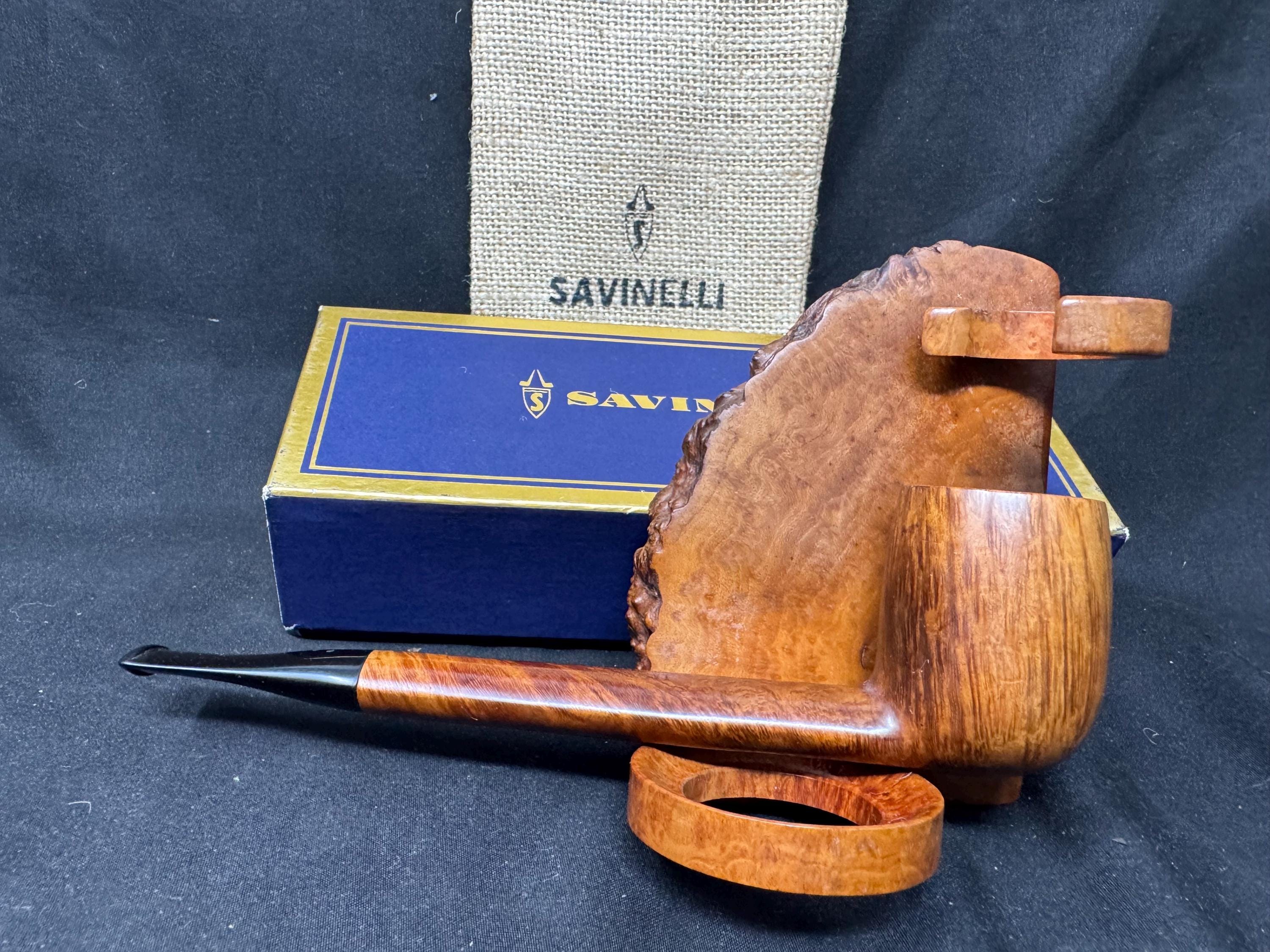 Savinelli Giubileo d'Oro Canadian 802 L - 1980s Three Gold Dots Straight Grain Fiammata 3