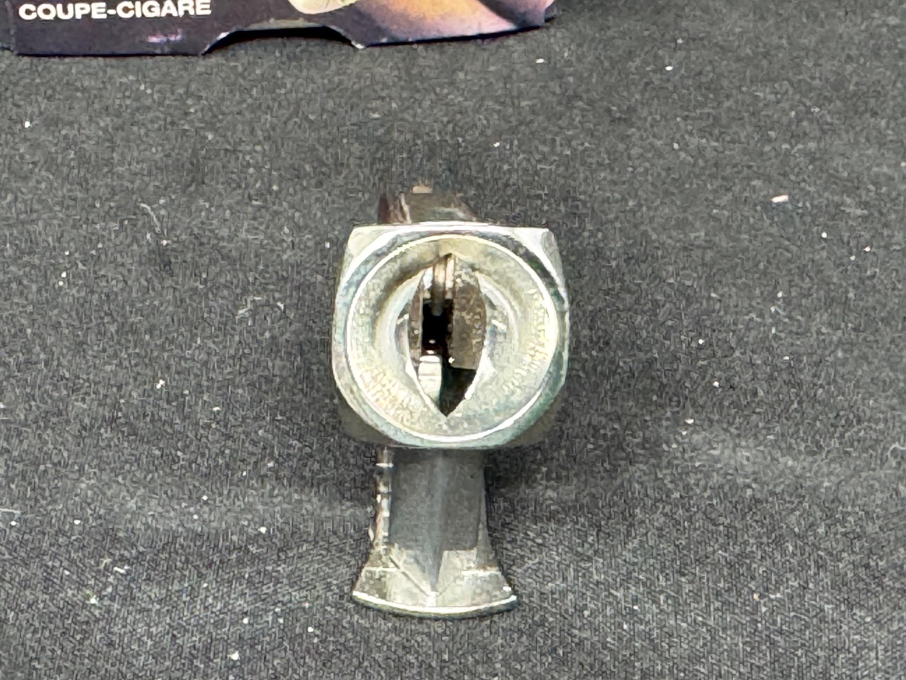CTS Solingen Germany Mini V-Cut Cigar Cutter, Gold-Tone, NIB, 1950s-60s 8