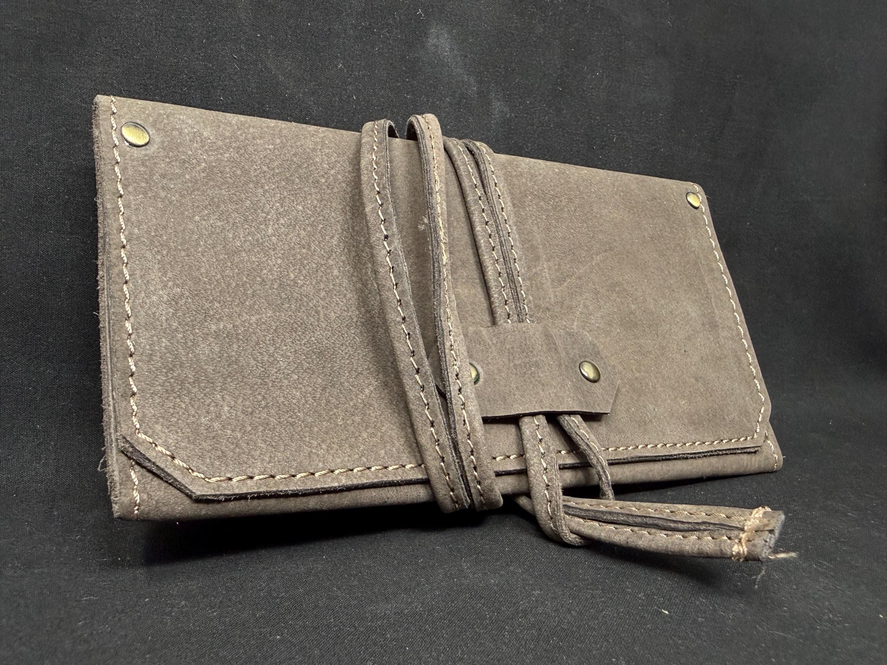 Edwardian Roll-Up Tobacco Field Pouch | Leather Travel Case | Early 1900s 5