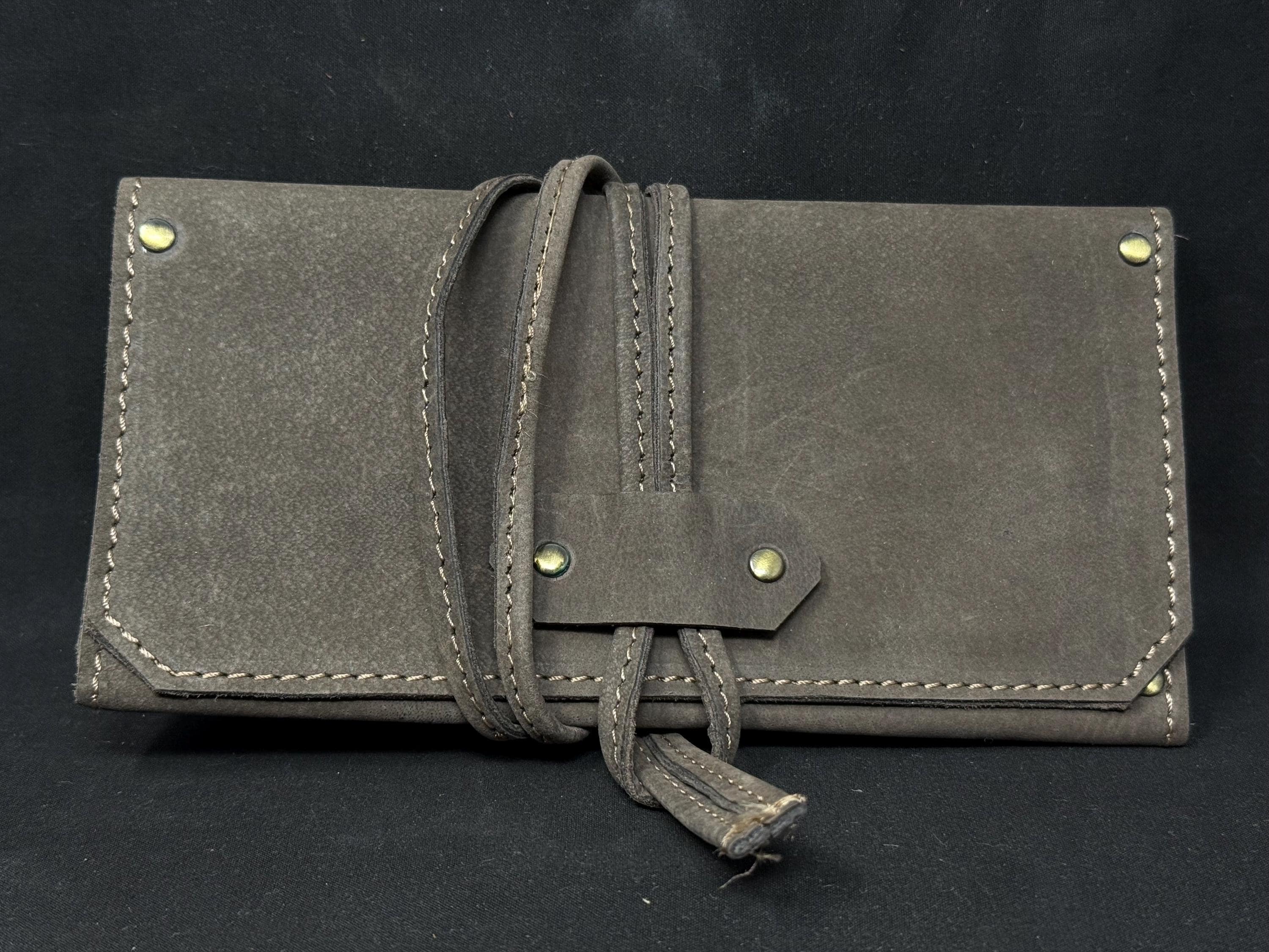 Edwardian Roll-Up Tobacco Field Pouch | Leather Travel Case | Early 1900s