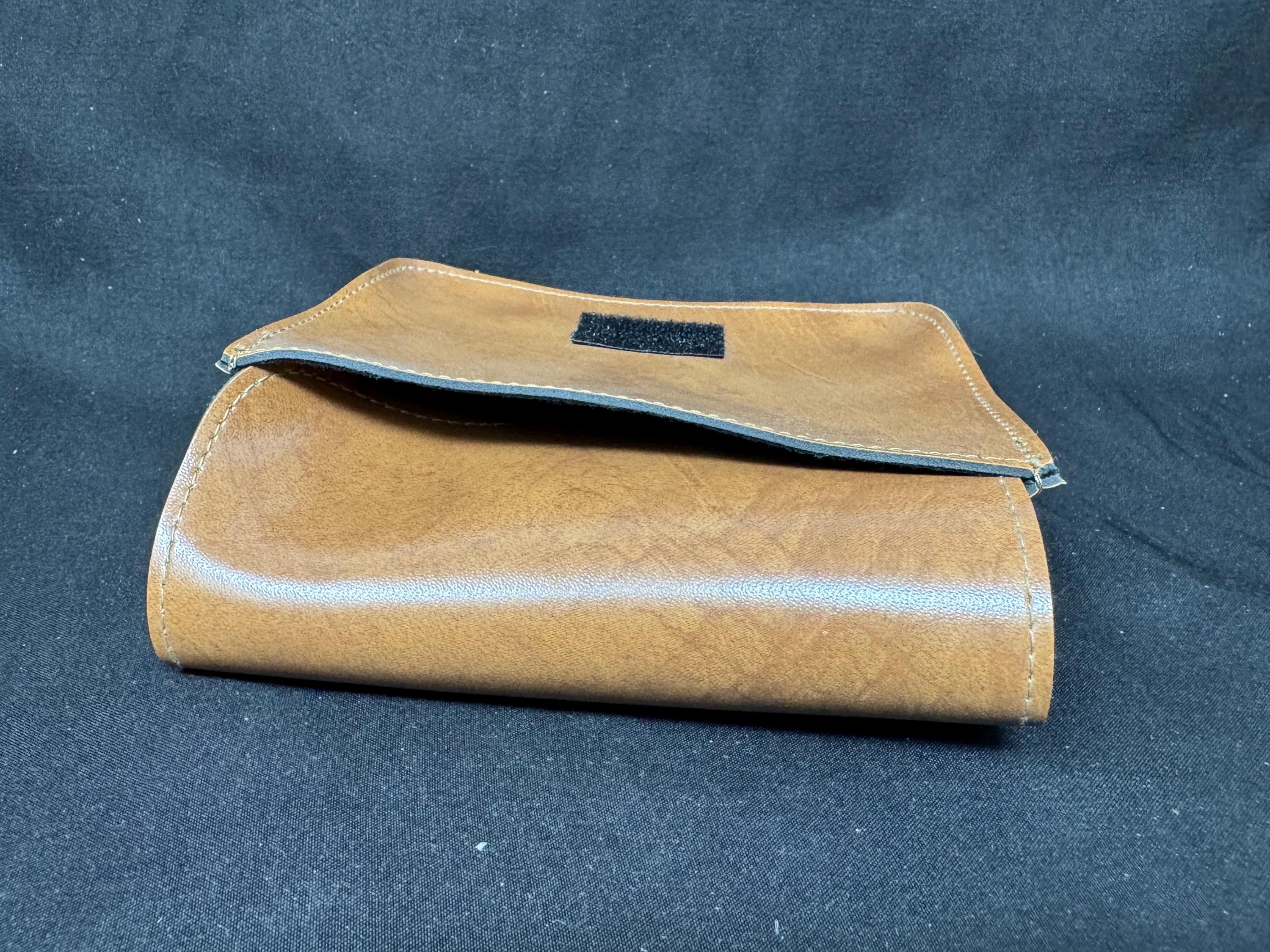 Vintage German Leather Belt Pouch - Tobacco/Cigarette Case - Estate Shop Stock 4