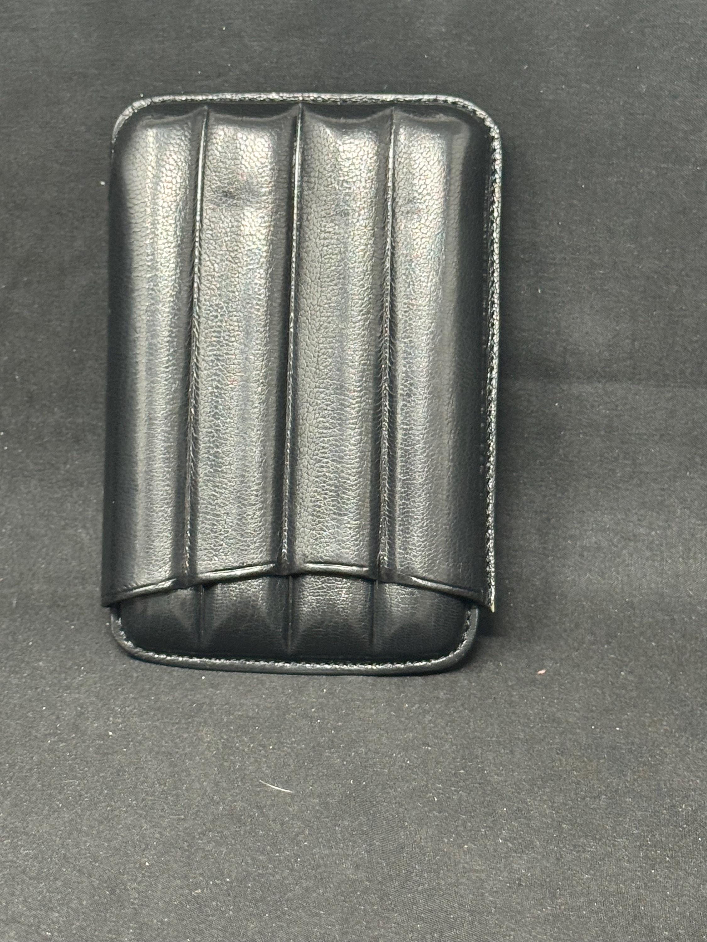 Ubrique Leather 3-Cigar Travel Case – German Spec, Spanish Made.5.5”x3.5”x1”SKU-390