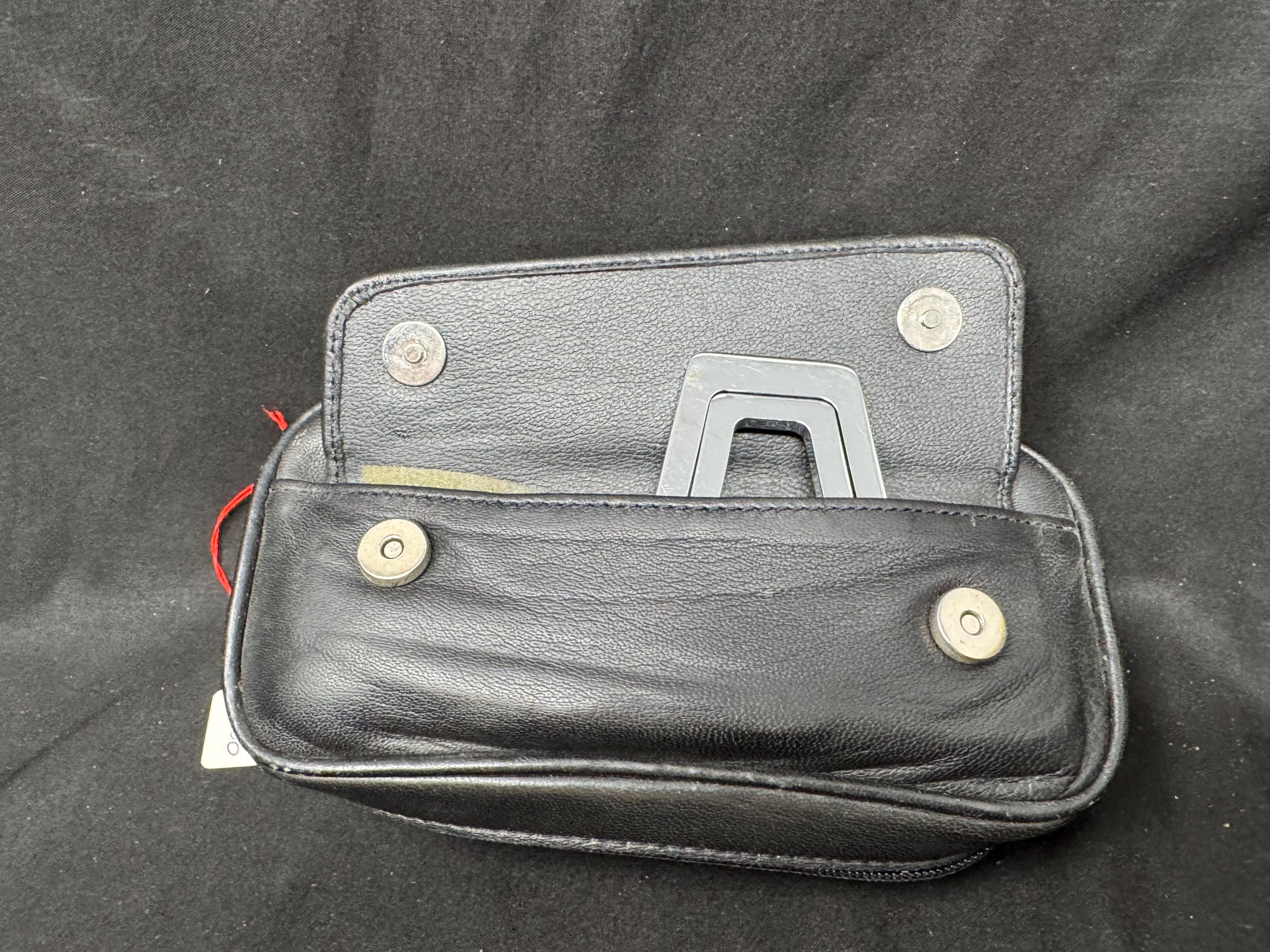 Vintage DENICOTEA German Leather 2-Pipe Bag | Modular Tobacco Kit NOS 3