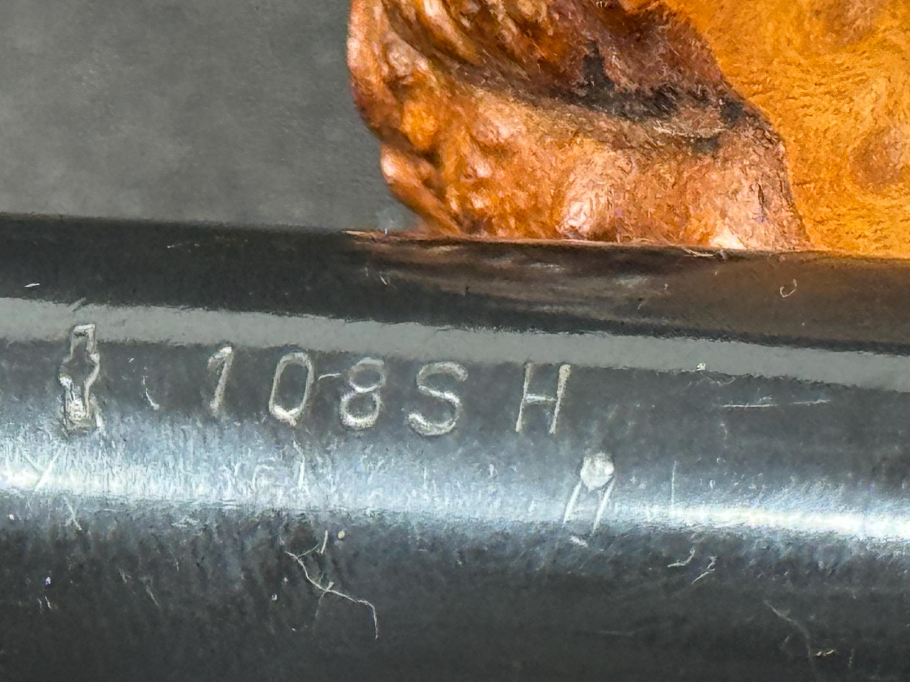 Big Ben Bi-Tone 108S-H Smooth Ebony Straight Billiard, Dutch Briar, Vulcanite Saddle Stem 9