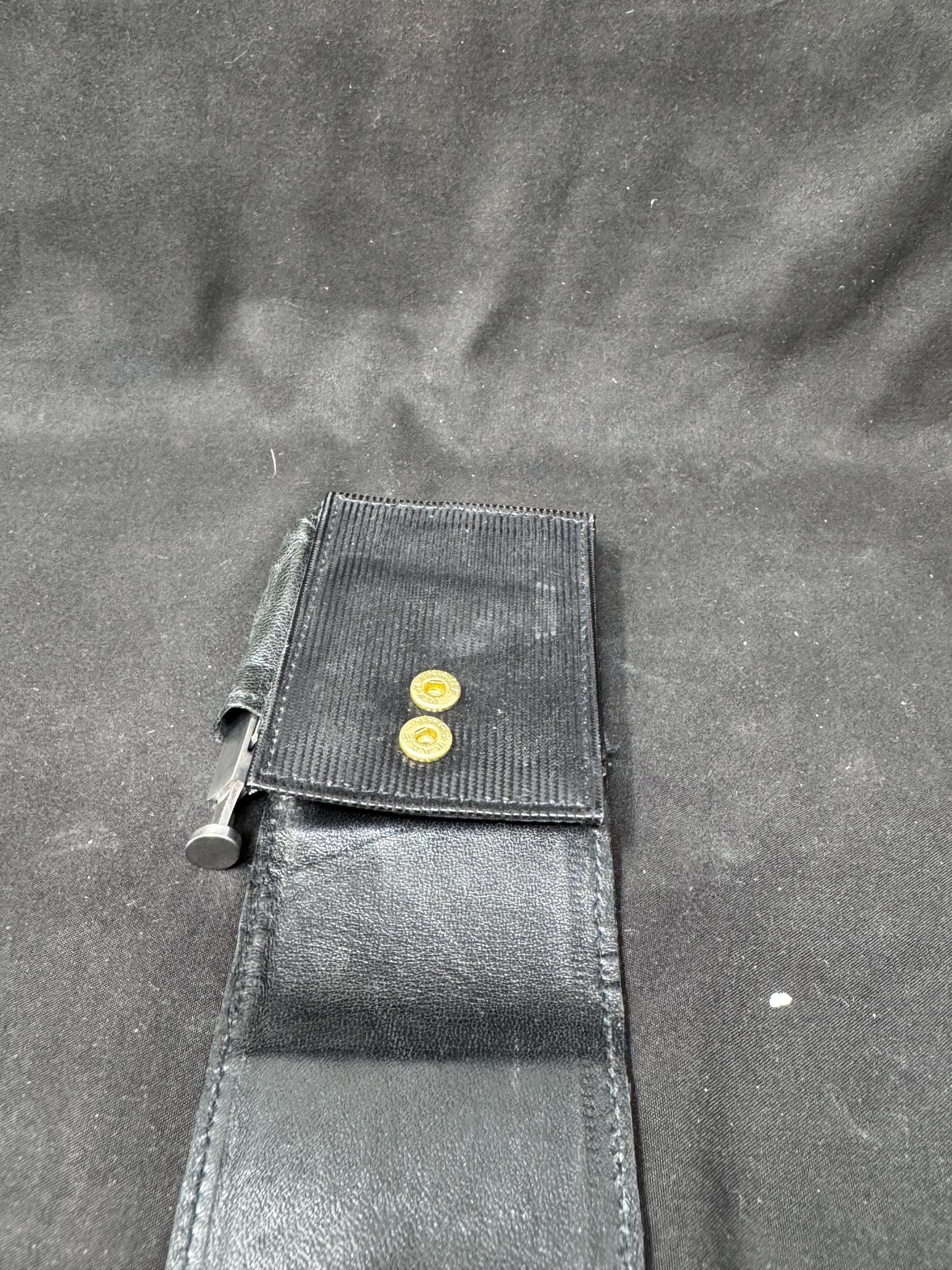 Vintage German Leather Cigarette & Lighter Case Set | Brass Star Detail | NOS 6