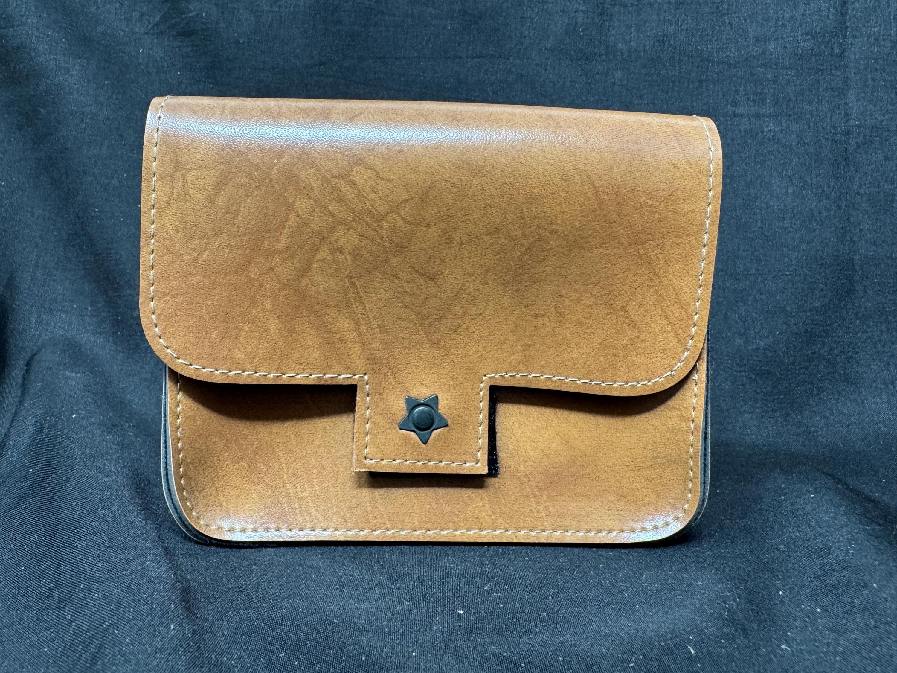 Vintage German Leather Belt Pouch - Tobacco/Cigarette Case - Estate Shop Stock