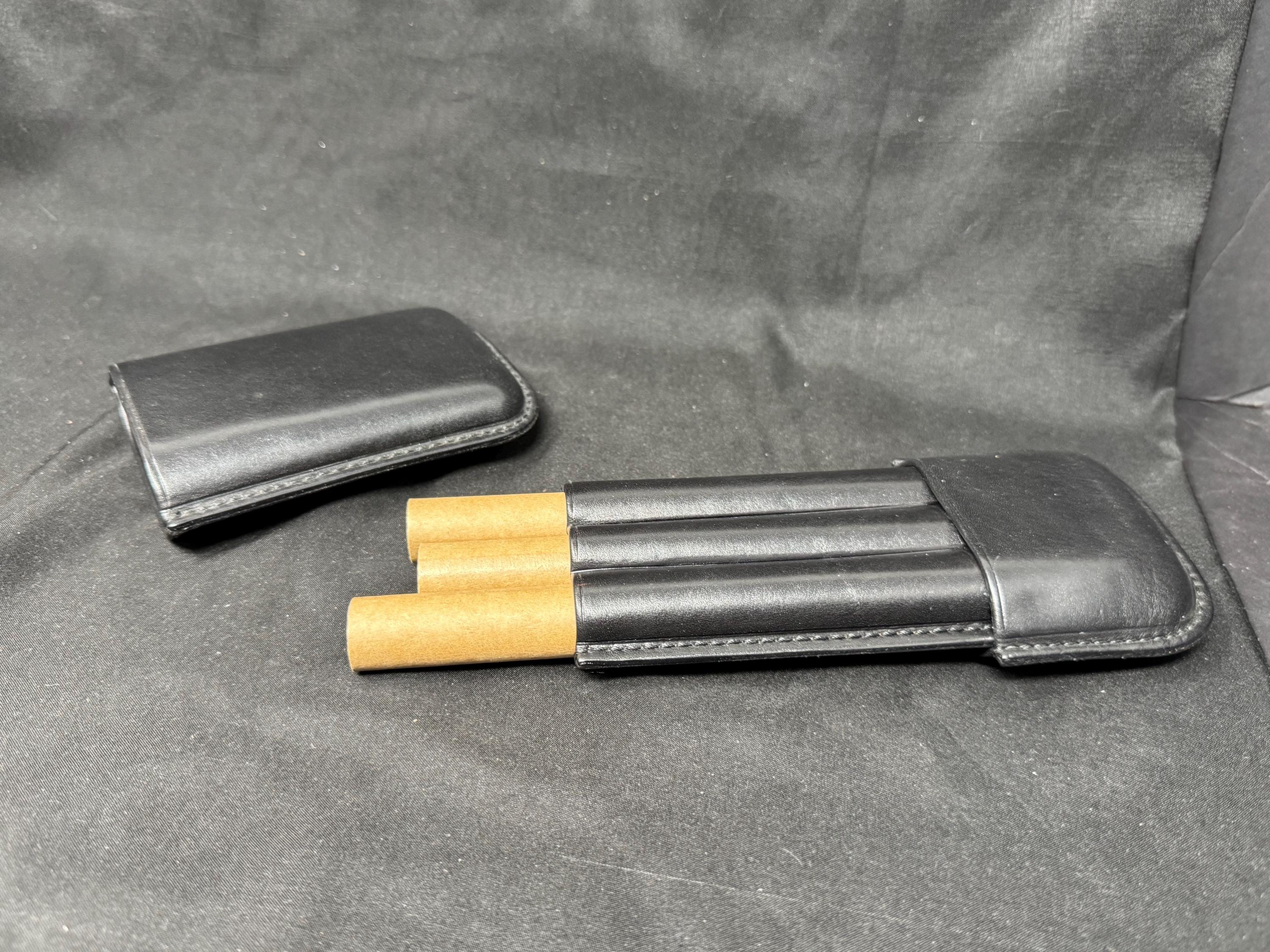 Unmarked German Hard Leather Cigar Holder / Hof-Lieferant Quality . 7” x 2.5“x 1”.SKU-148 6