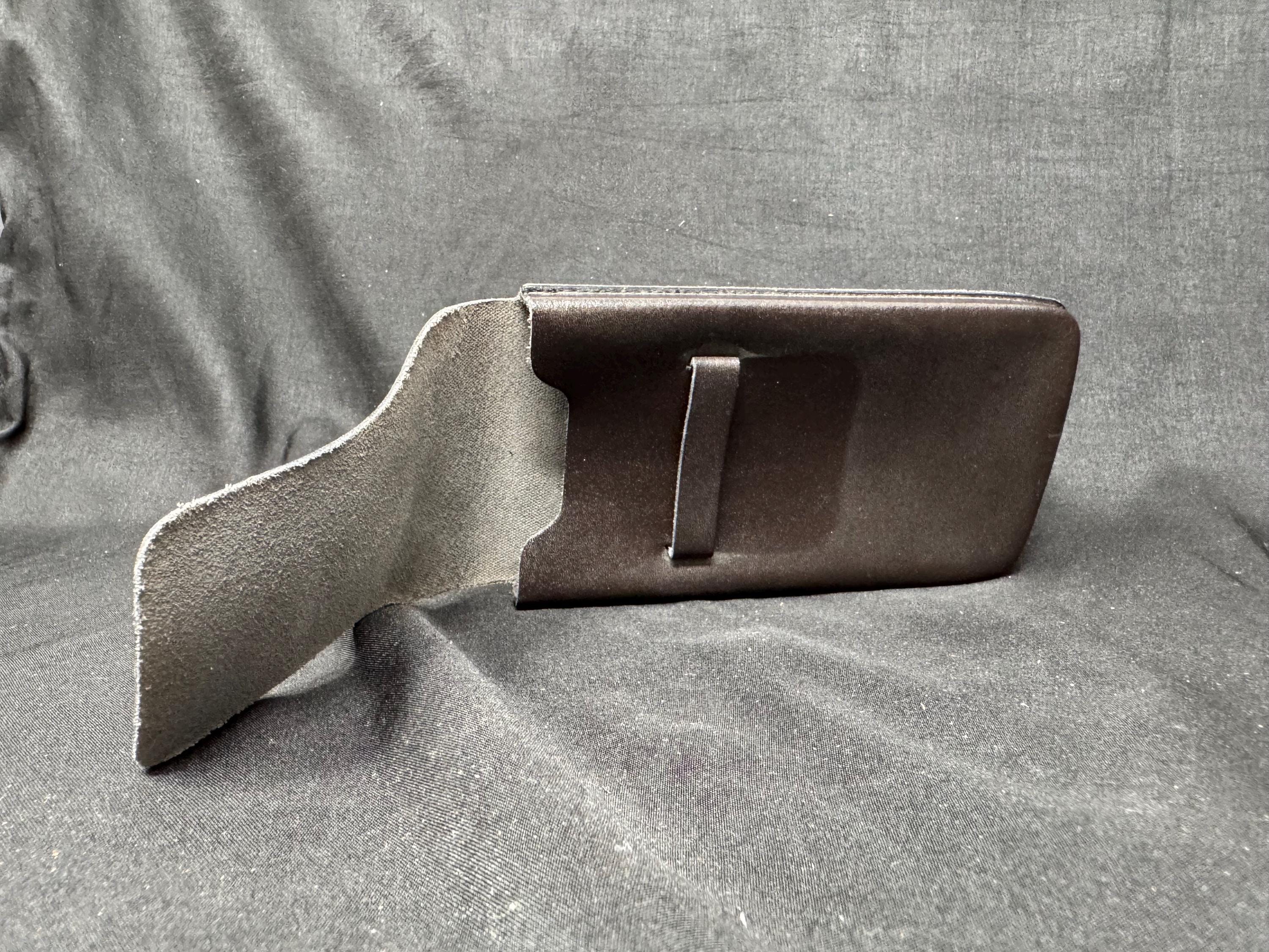 Vintage German Leather Slim Organizer - Tobacco Shop Estate - 5.5in Pocket Case 3