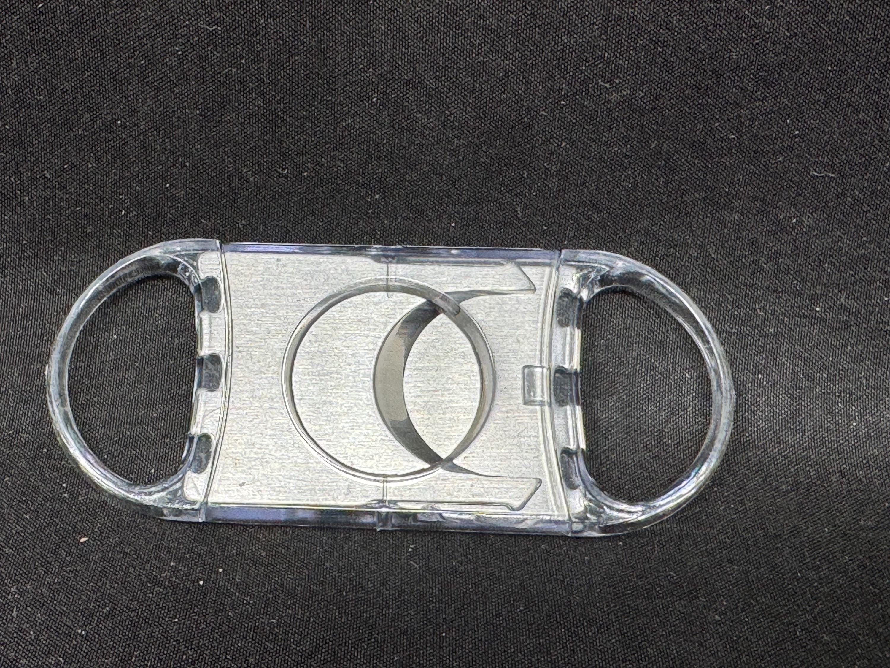 Mid-Century Blue Translucent Guillotine Cigar Cutter, 3 inches, circa 1950s-60s 5