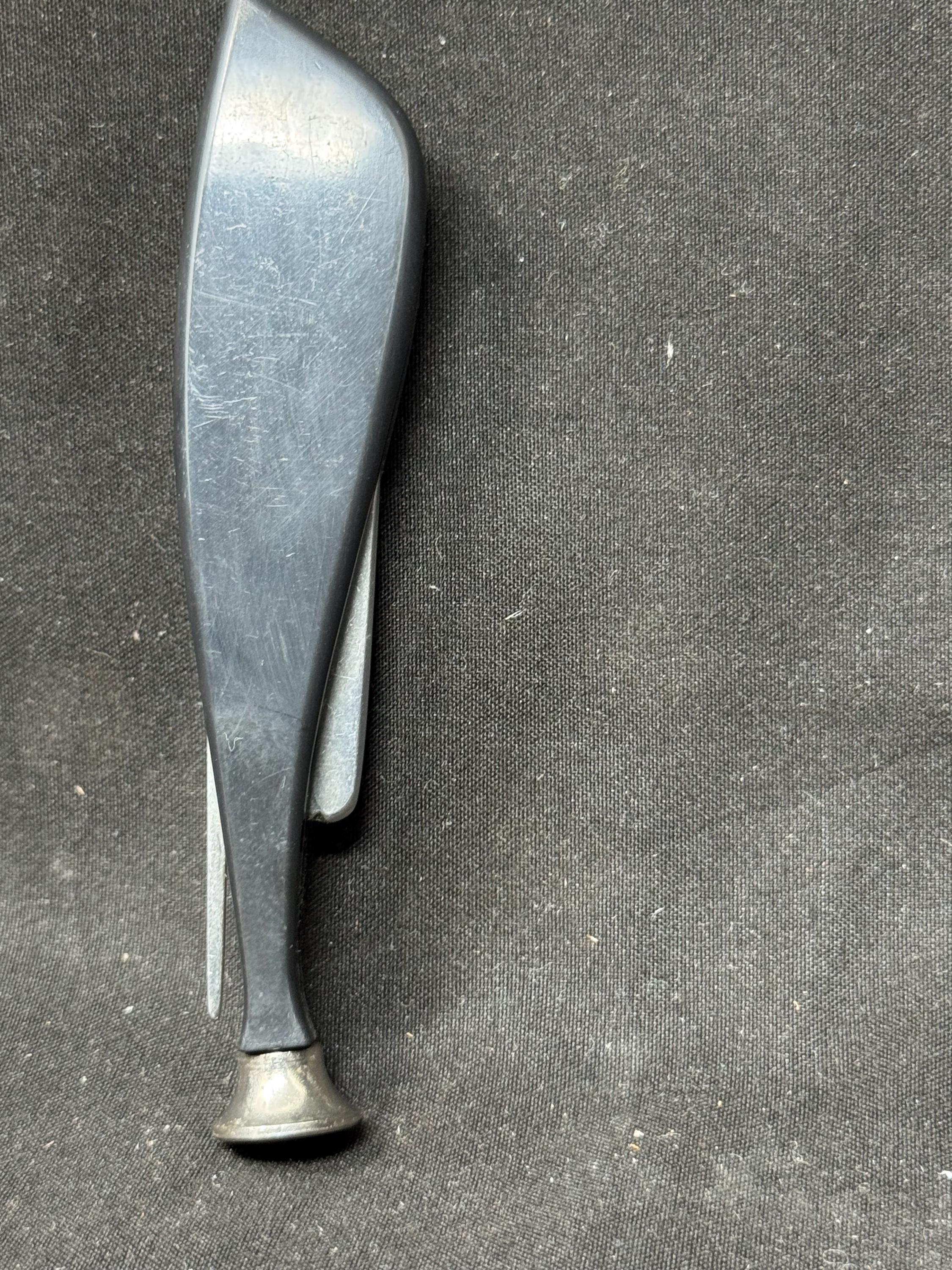 Vintage Modernist Pipe Tool | Three-In-One Black Acrylic Tamper Reamer | SKU-242 6