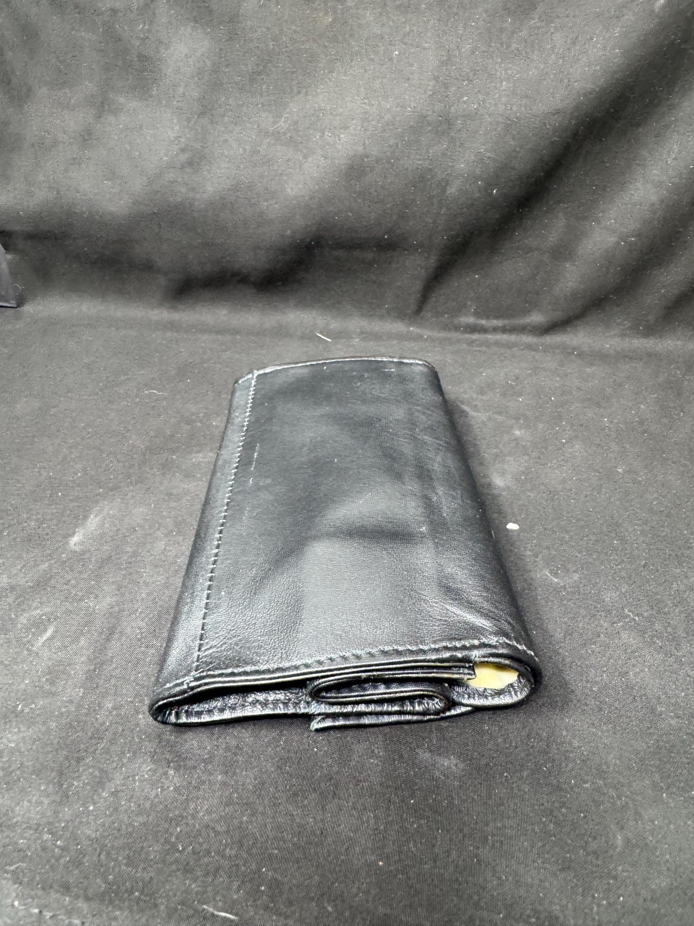 German Expandable Leather Tobacco Pouch Magic Box Medical Rubber Lined NOS 4