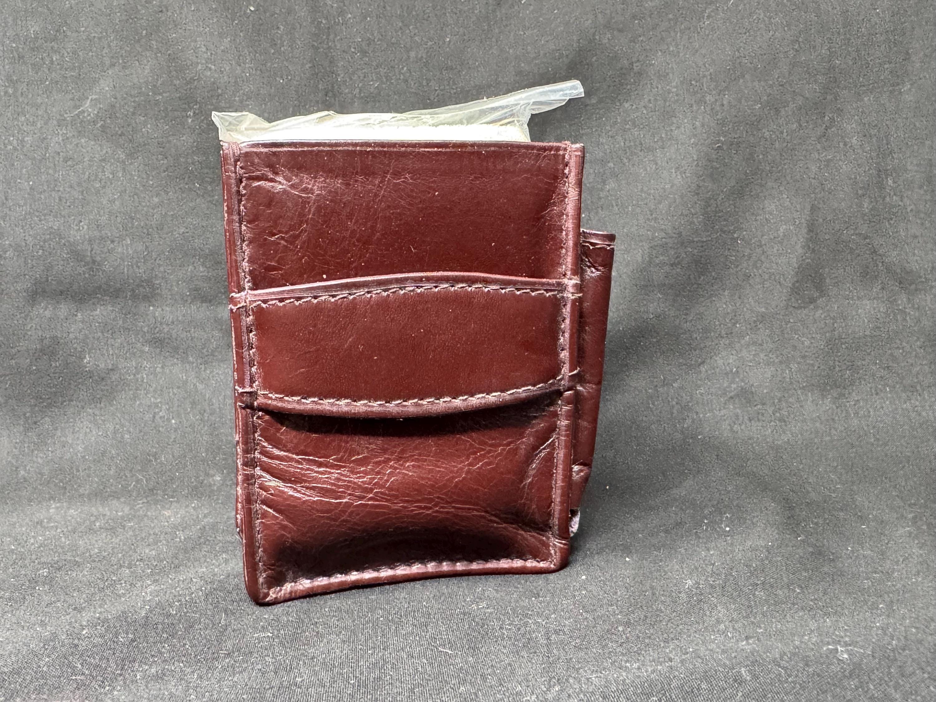 German Leather Cigarette & Lighter Case Set | Brass Star Detail | NOS 8
