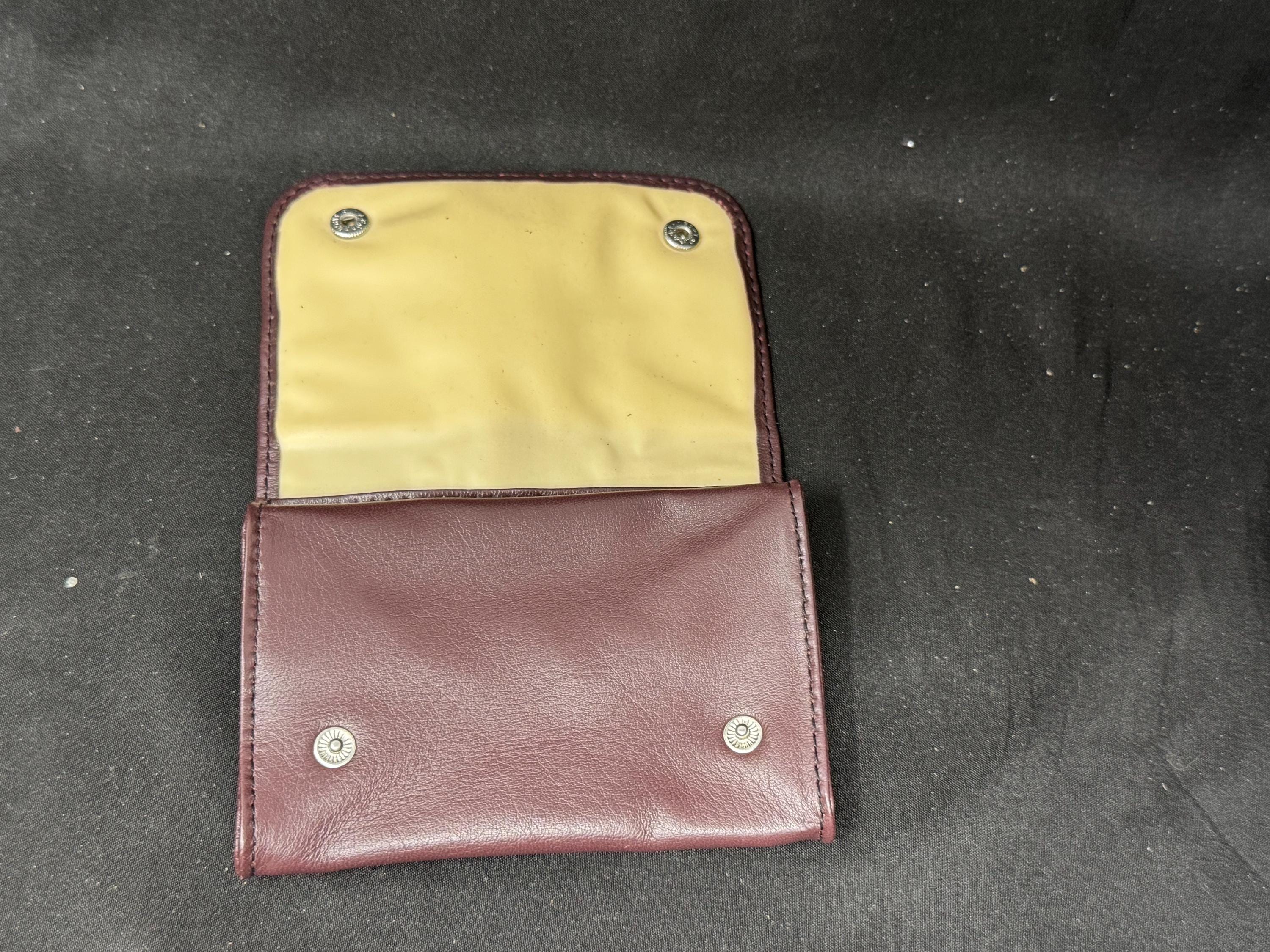 German Leather Expandable Tobacco Box Medical Rubber Lining 1960s-1980s 3