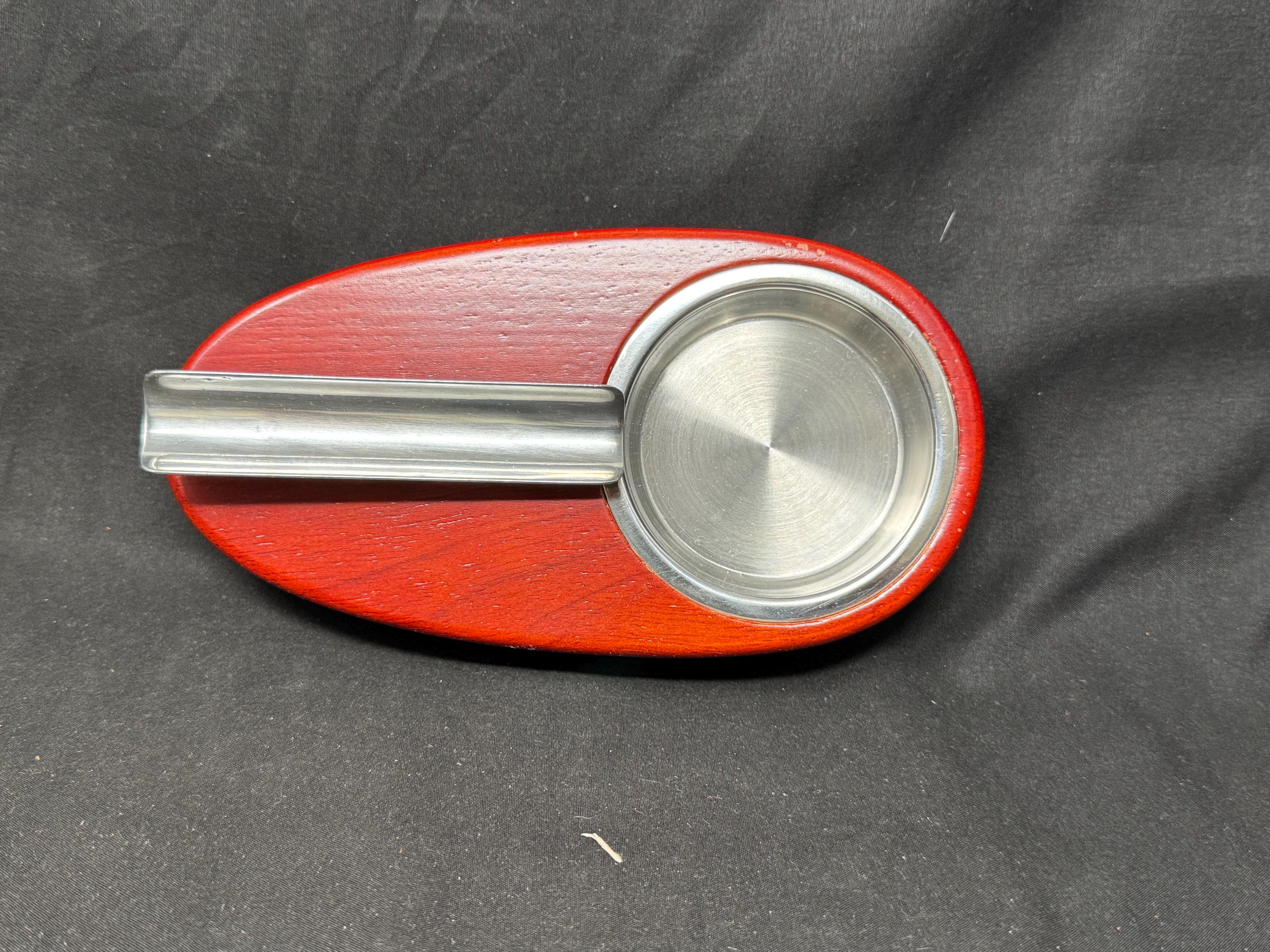 Solid Wood Cigar Ashtray, Silver Match Stainless Insert, Collectors Grade 6