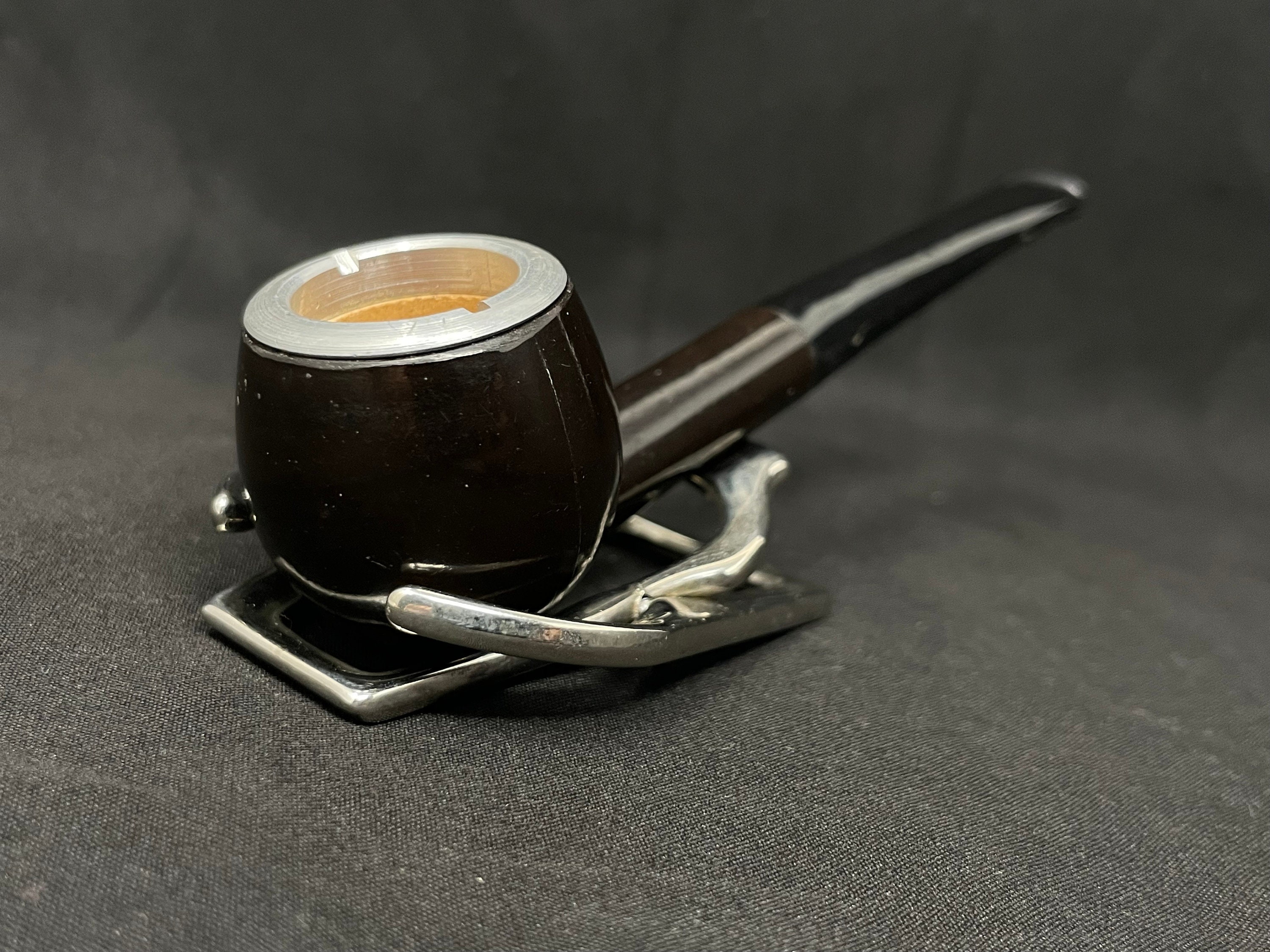 Nylon Smooth Straight Apple with Clay Bowl Insert and Metal Cap - Estate Pipe 7