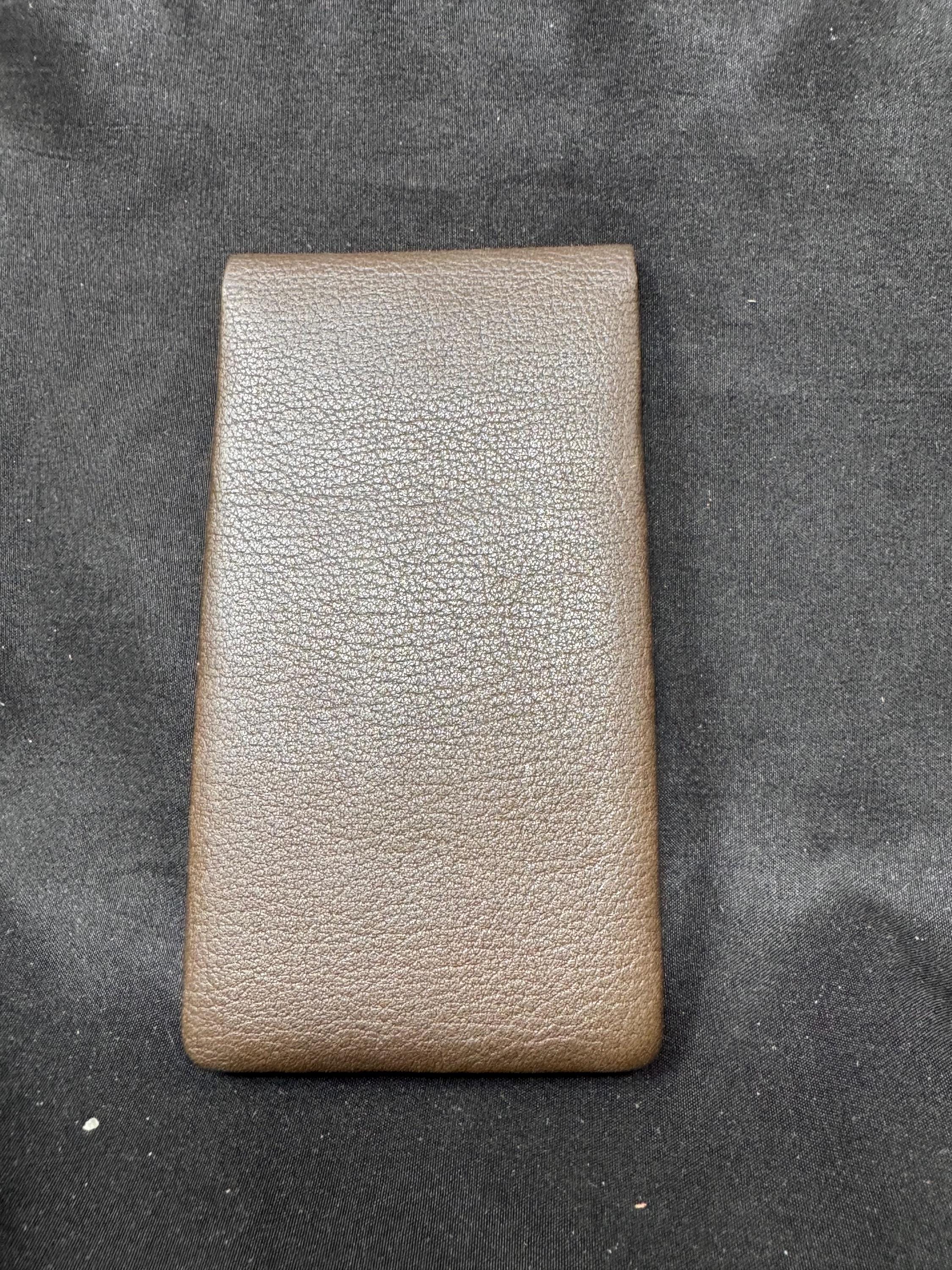 German Leather Cigar Case, 3-Slot Portable Travel Holder, Coffee Finish, c.1980s 4