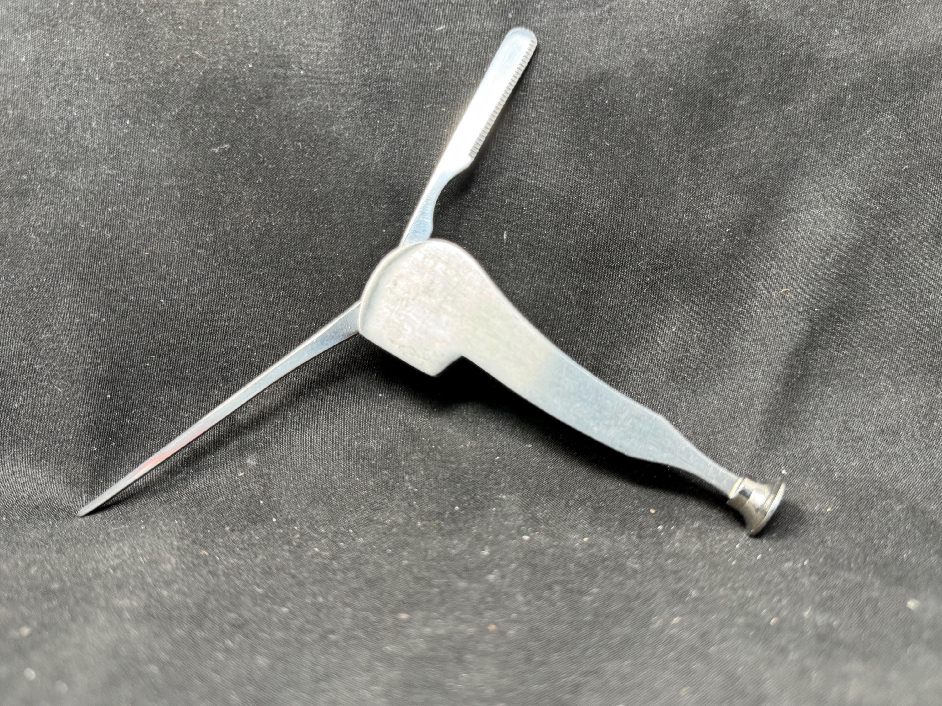 Antique Smoking PIPE TOOL c. 1900-1930 | Solid Stainless Steel Tamper, Reamer & Scraper | Pocket-Sized Collectible.SKU-302 9