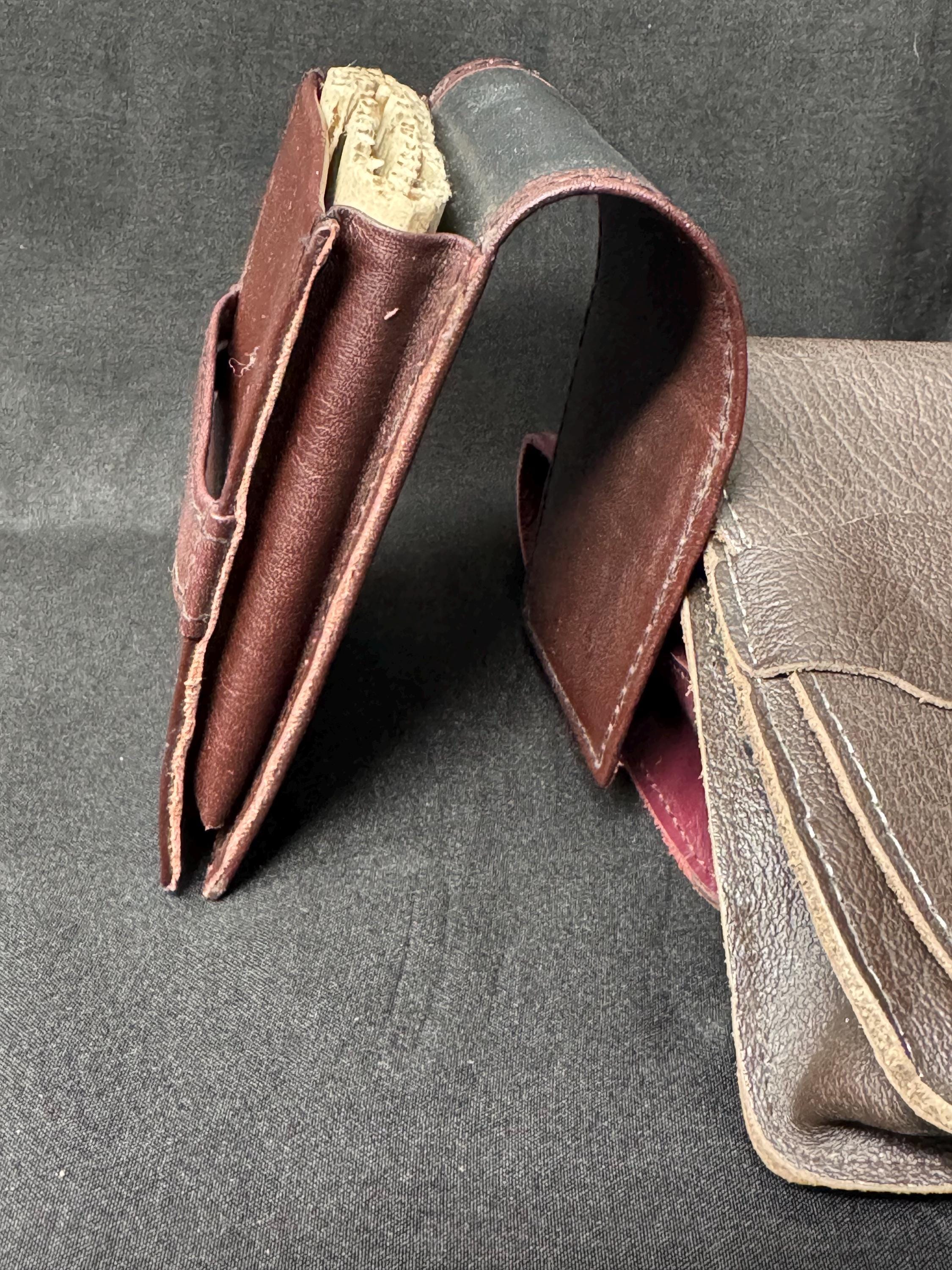 Vintage German Natural Leather Cigarette Pack Holder - Minimalist Strap Closure NOS 5
