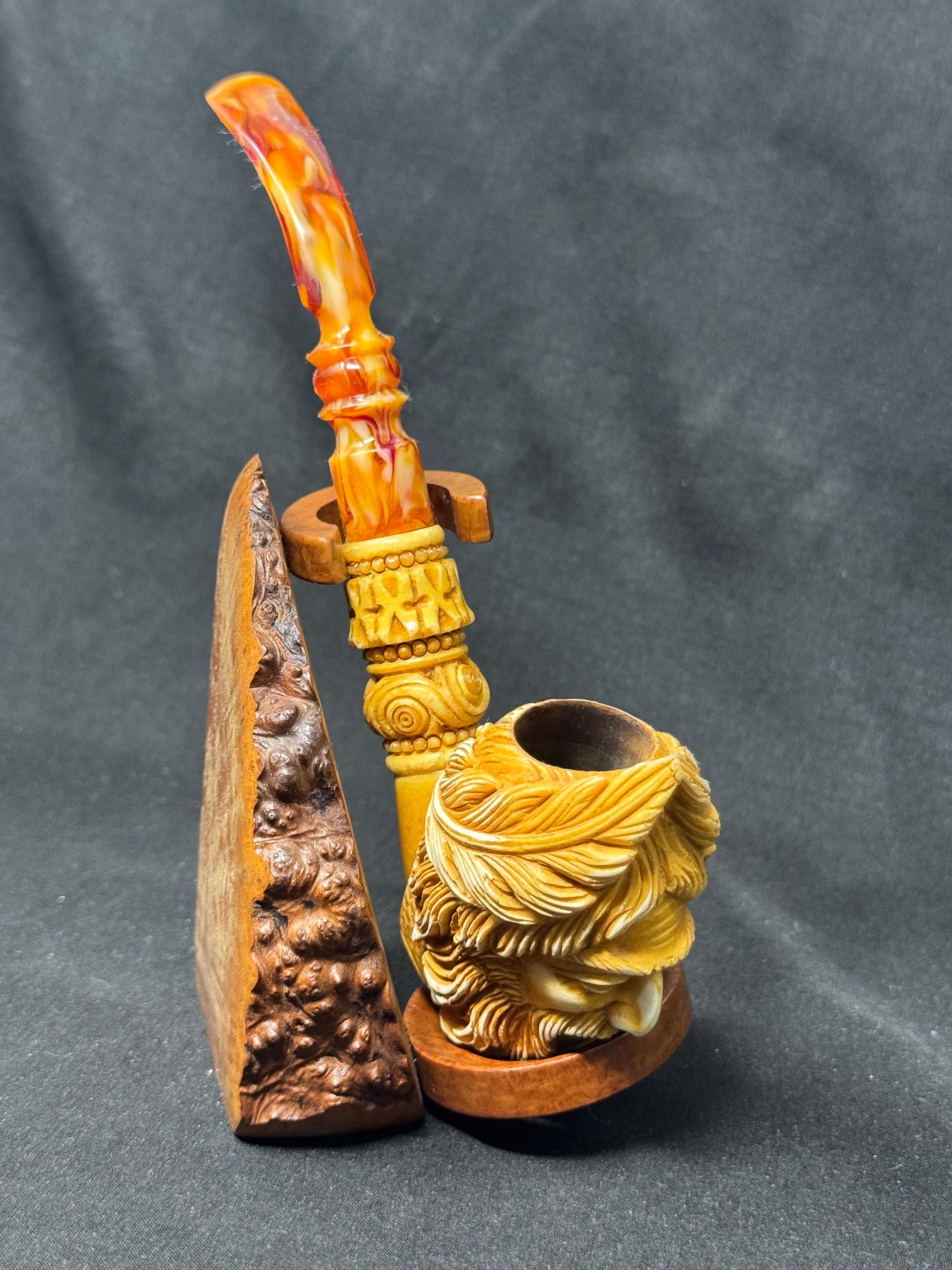 ALTAY Turkish Meerschaum Laughing Sultan Full Bent Lucite Stem 10