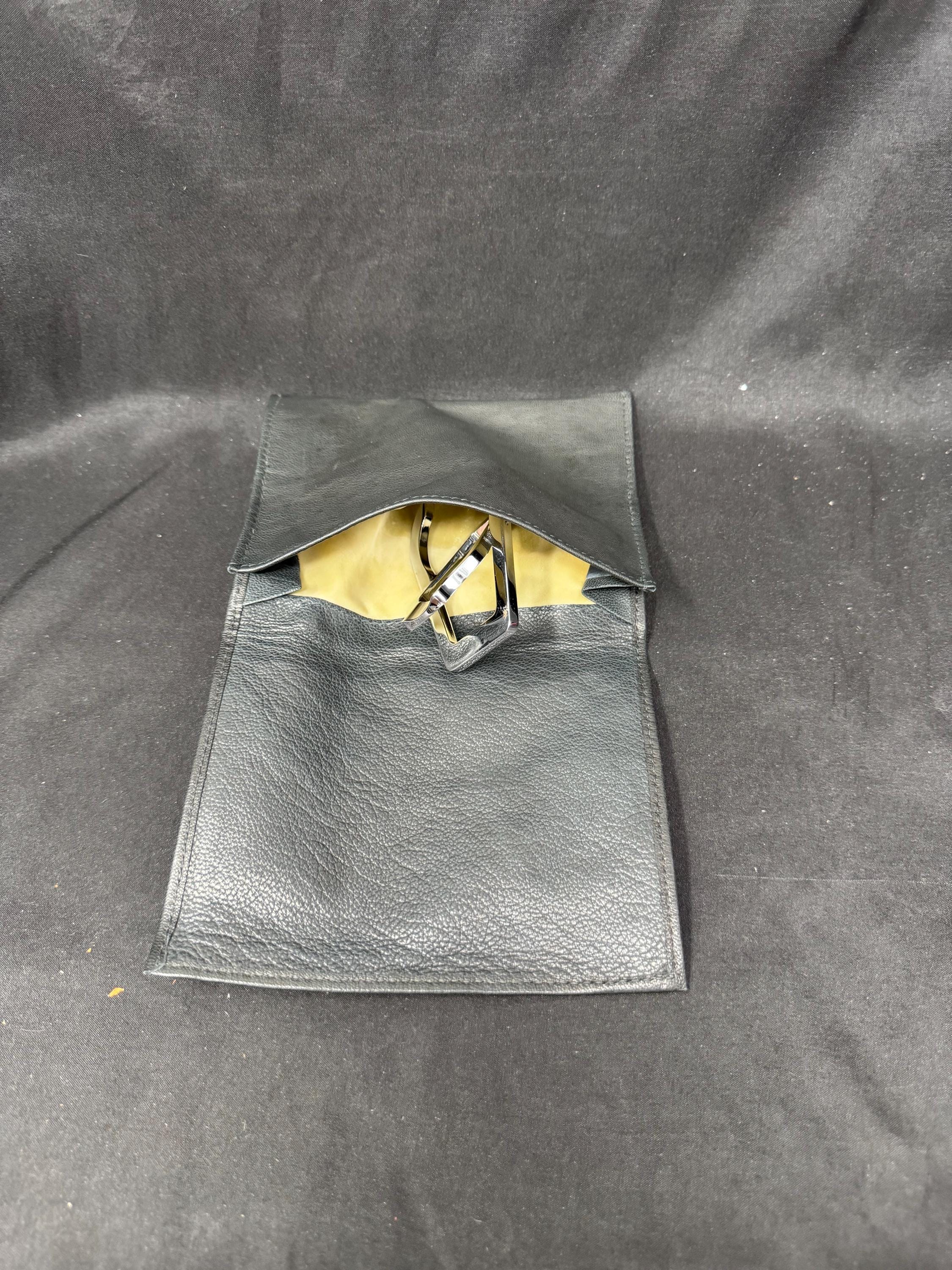 Vintage German Minimalist Two-Tone Leather Tobacco Pouch – New Old Stock – Accessory 5