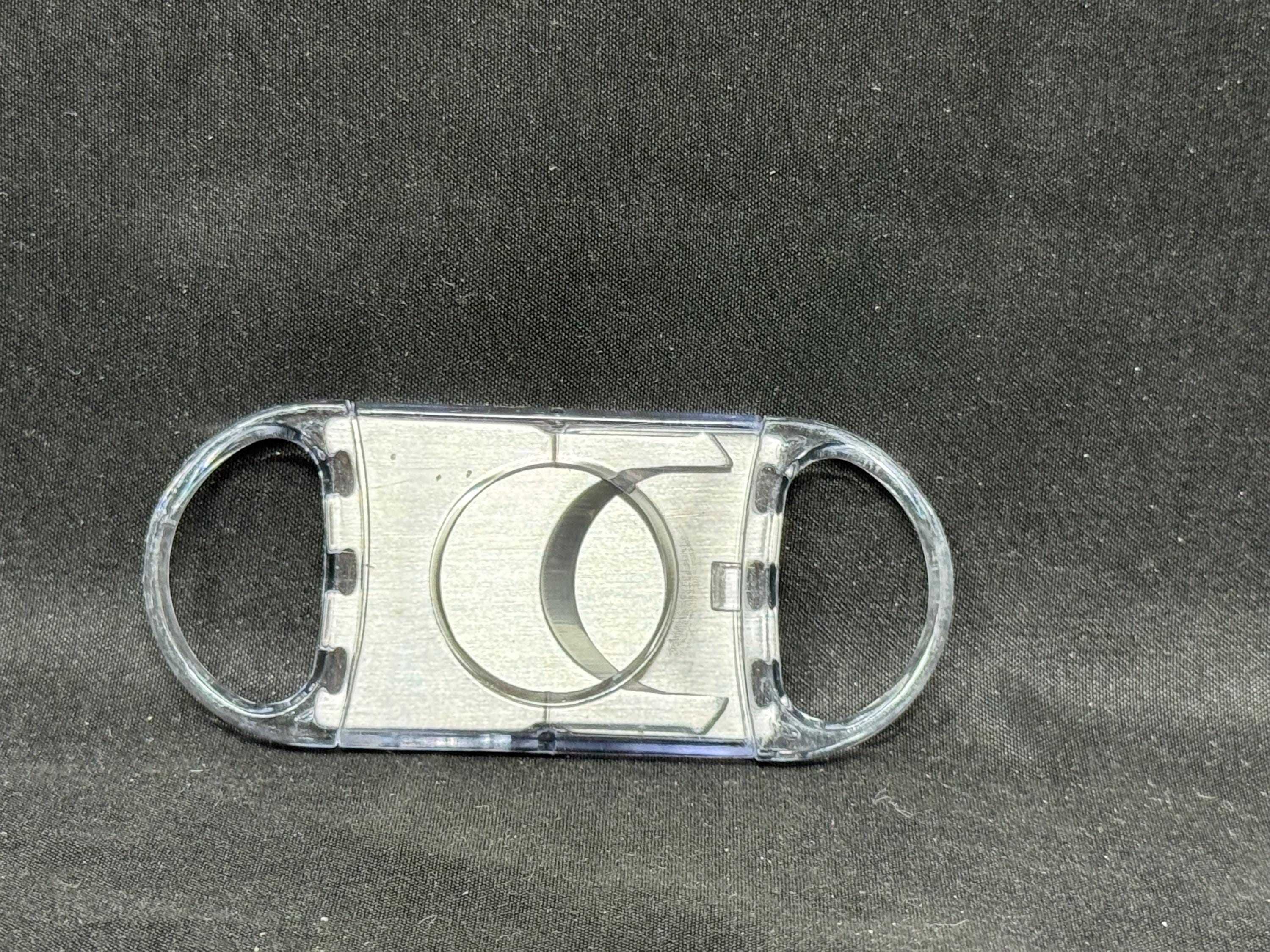 Mid-Century Blue Translucent Guillotine Cigar Cutter, 3 inches, circa 1950s-60s 6