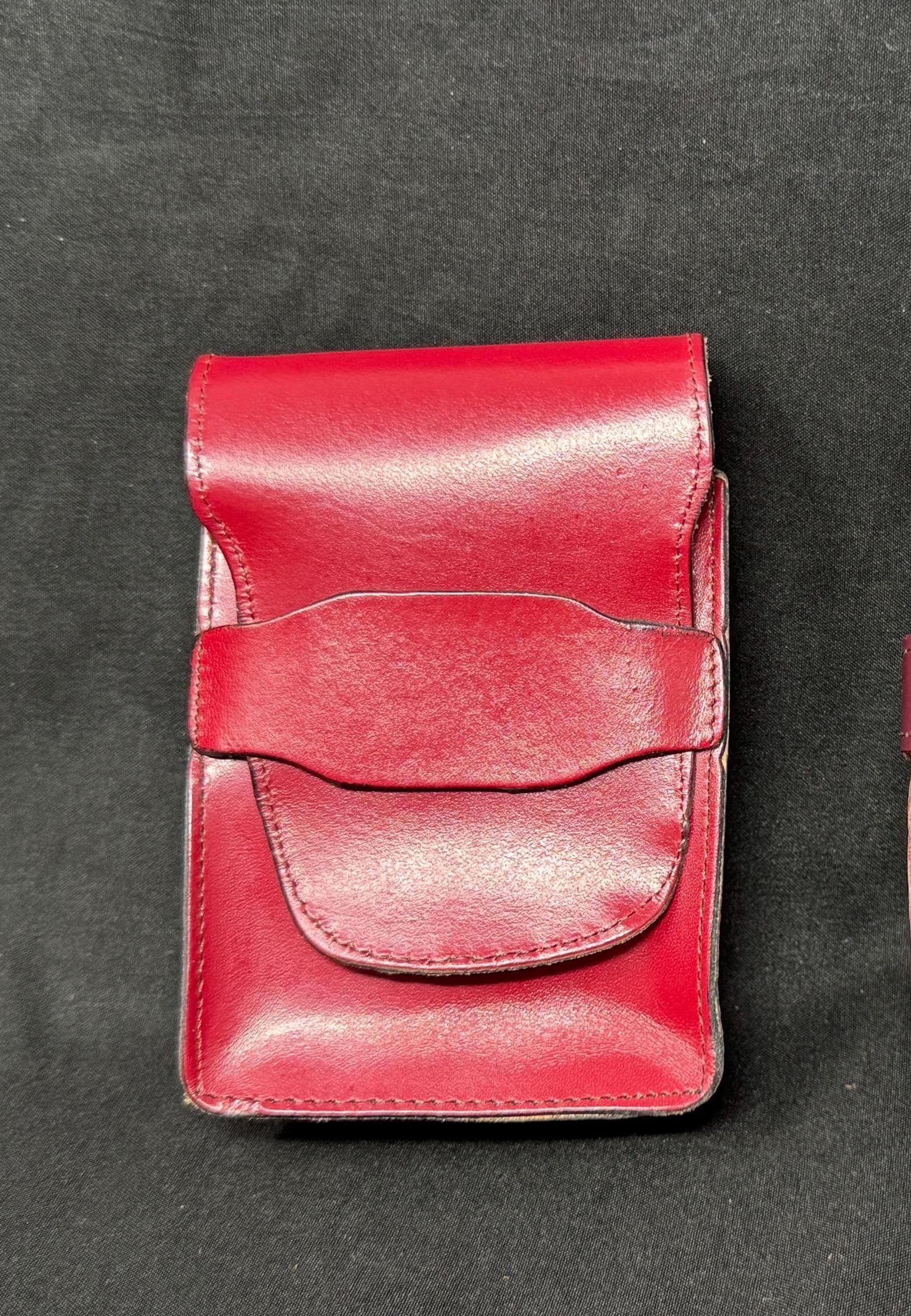 German Leather Cigarette Pack Holder, Natural Minimalist Design, Vintage New Old Stock