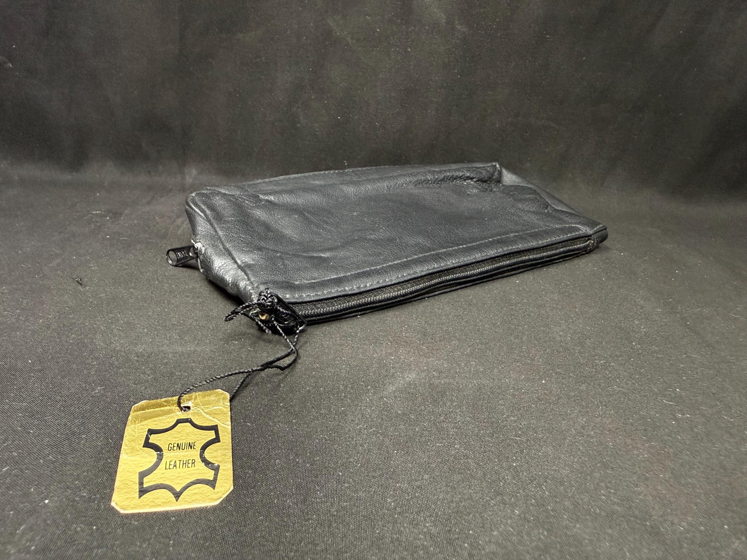 Vintage German Leather Pipe & Tobacco Pouch, Dual-Compartment NOS | SKU-215 8