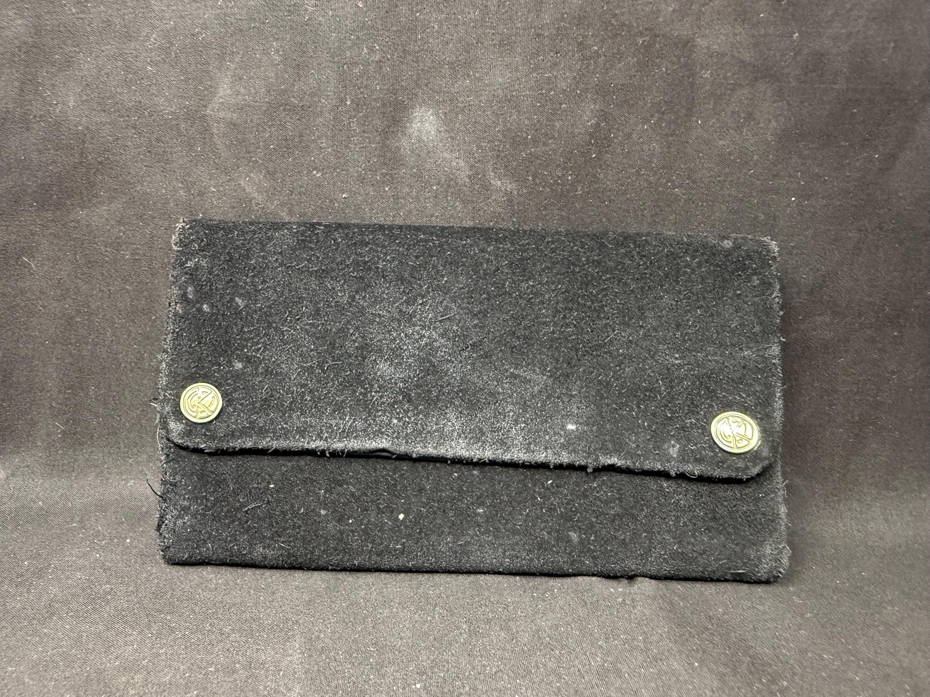 Vintage German Leather Tobacco Pouch with Brass Buttons and Tool Pockets 10