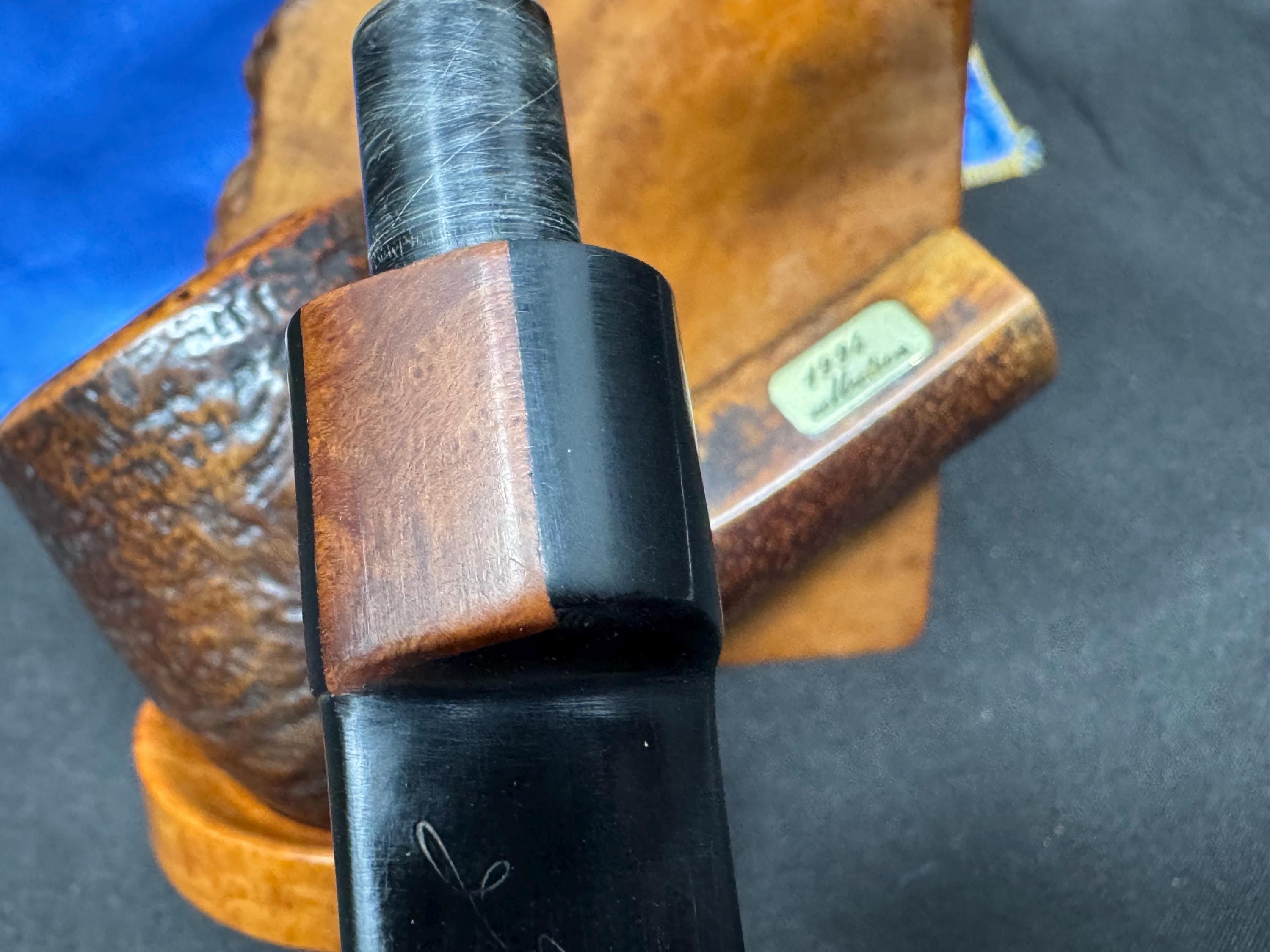 Savinelli Collection 1994 Sandblasted Billiard | Limited Annual Edition | Brass Placard | Italian Masterpiece for Collectors.SKU-246 5