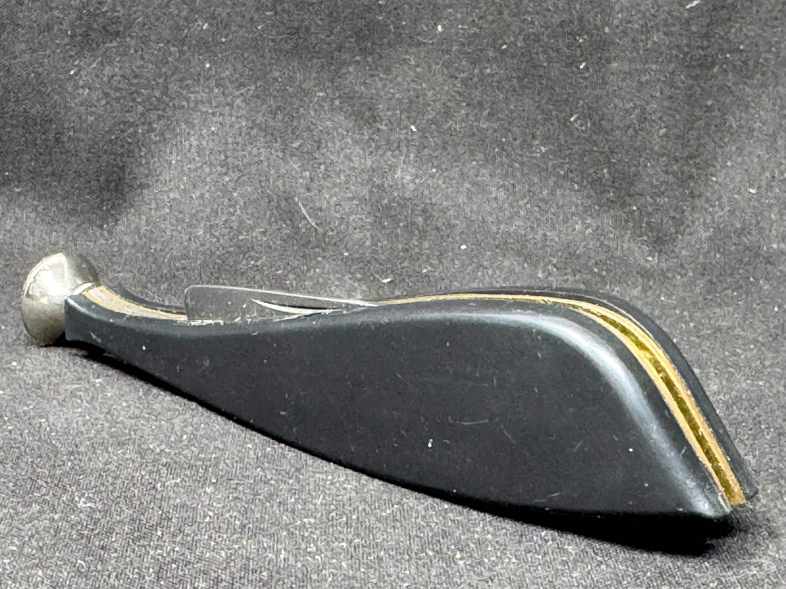 Vintage Modernist Pipe Tool | Three-In-One Black Acrylic Tamper Reamer | SKU-242 3