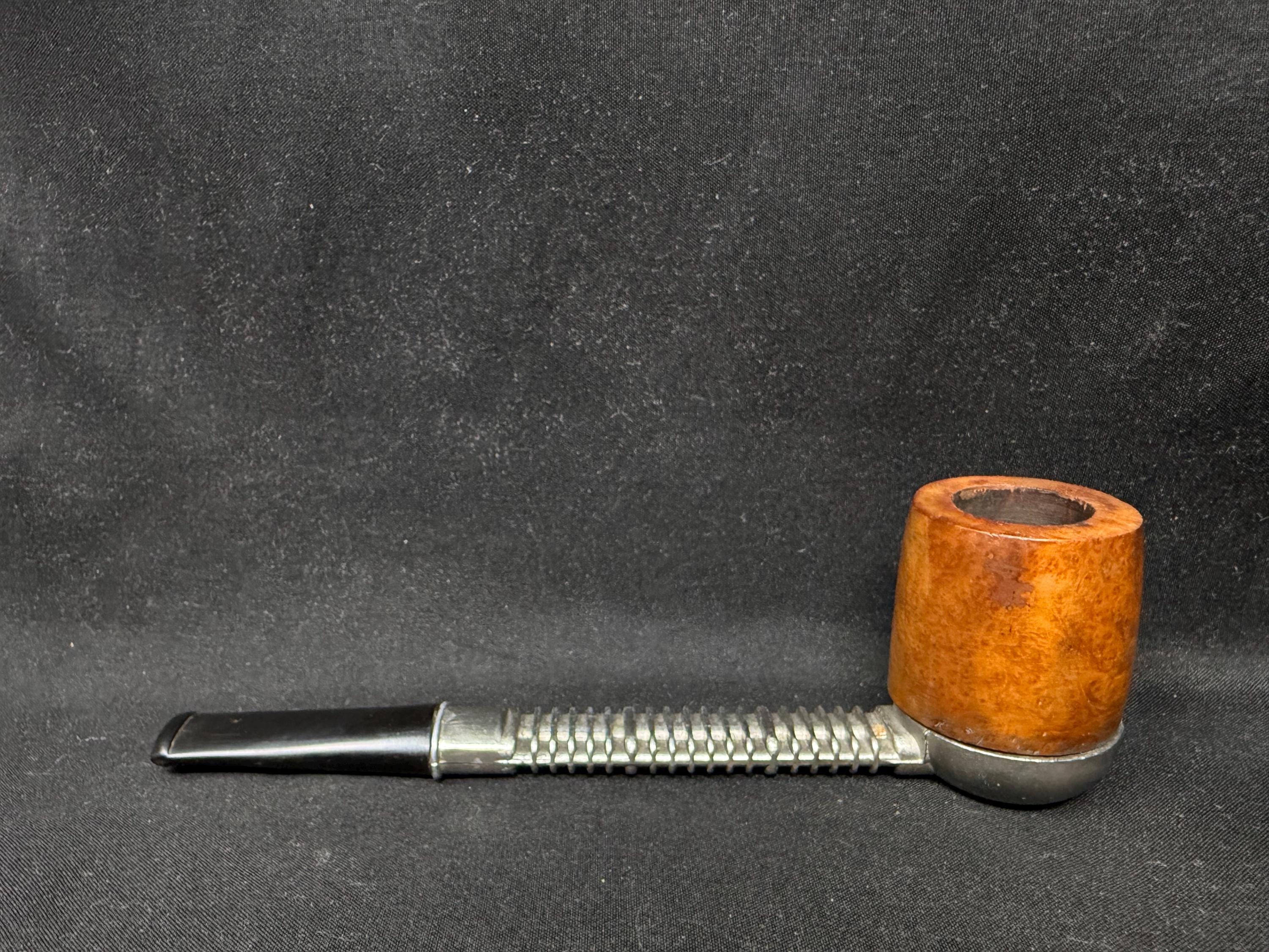 Darvil English Made Smooth Bent Billiard Removable Briar Bowl Vulcanite Stem 2