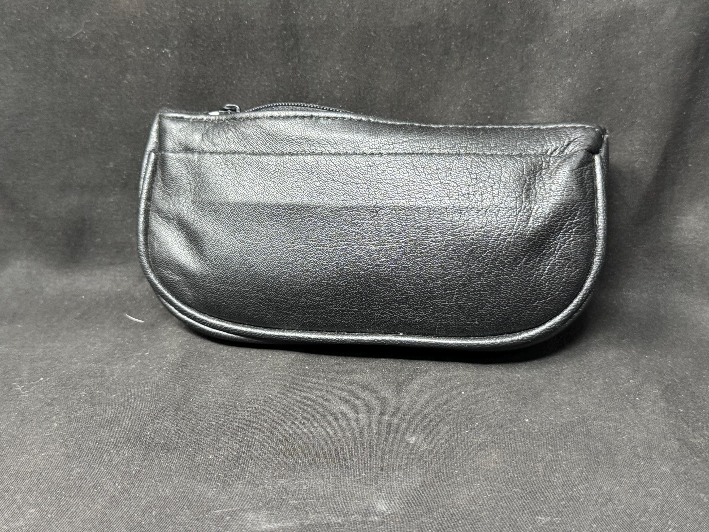 German Leather Tobacco Pouch, Minimalist Design, Smooth Coffee Leather, c. 1970s-1980s 2