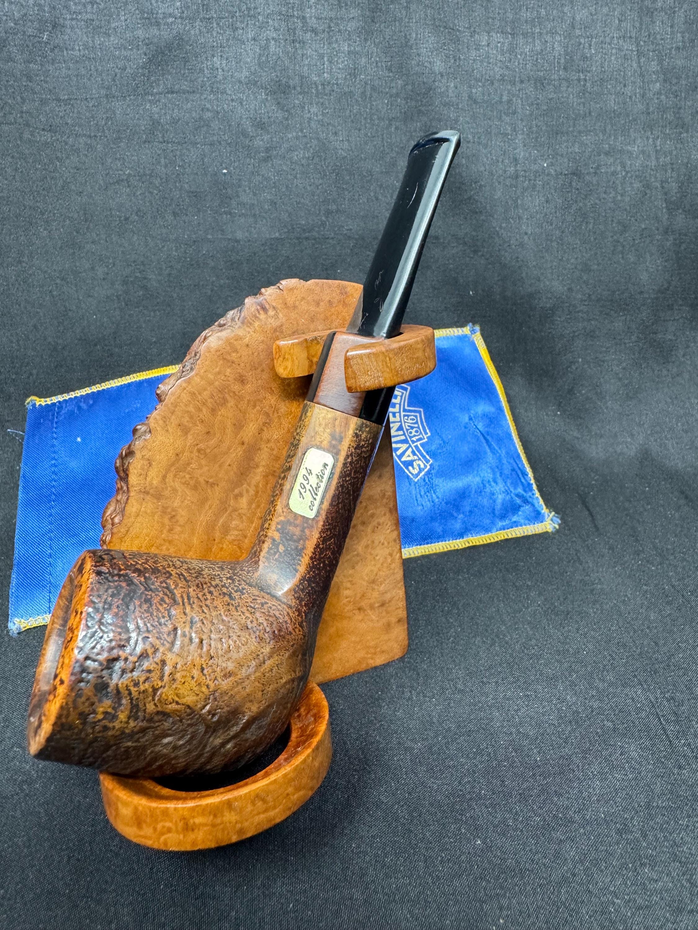 Savinelli Collection 1994 Sandblasted Billiard | Limited Annual Edition | Brass Placard | Italian Masterpiece for Collectors.SKU-246 6