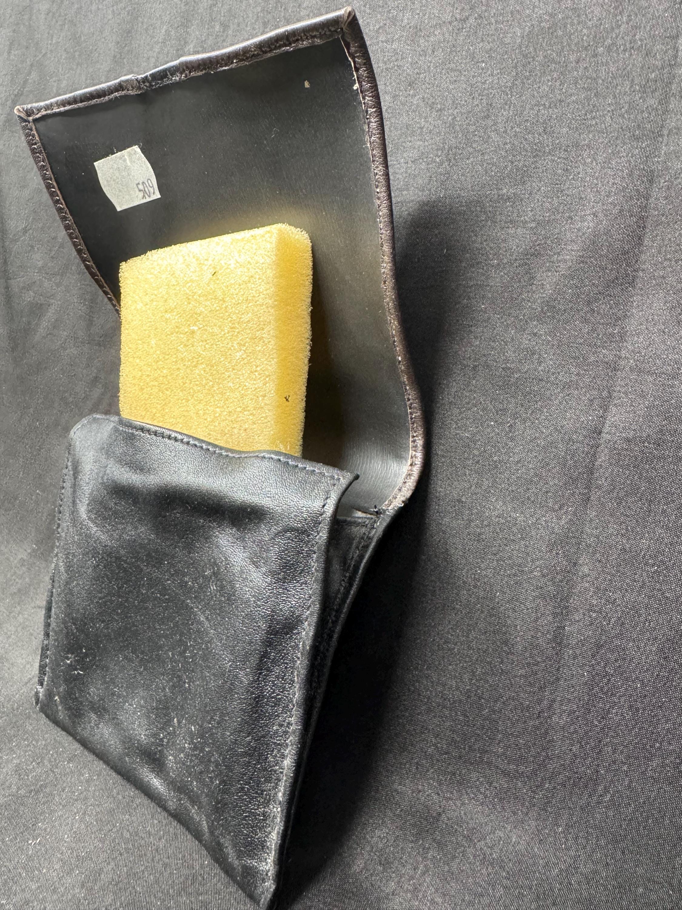 Vintage German Minimalist Two-Tone Leather Tobacco Pouch, NOS, circa 1970s-1980s 7