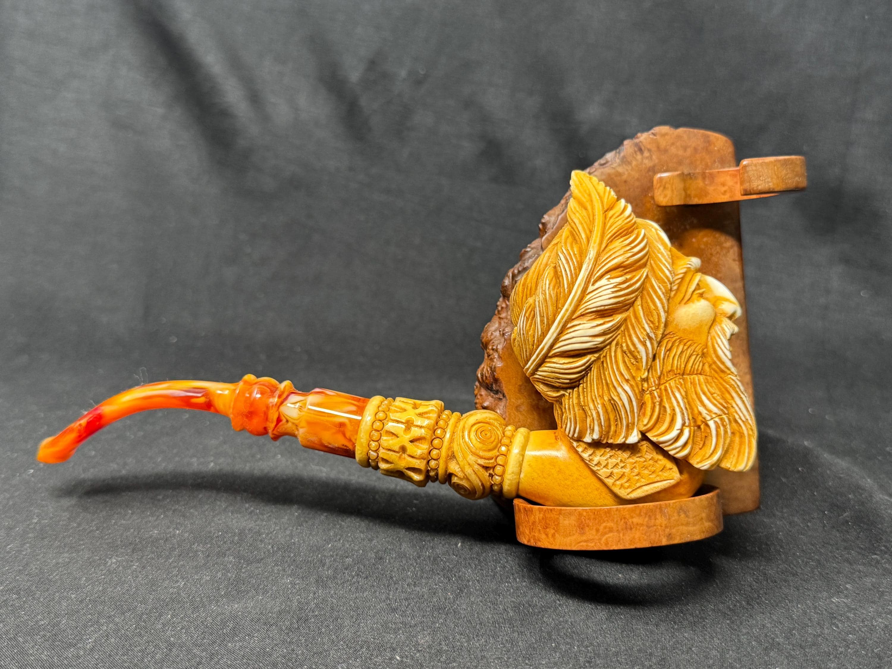 ALTAY Turkish Meerschaum Laughing Sultan Full Bent Lucite Stem 4