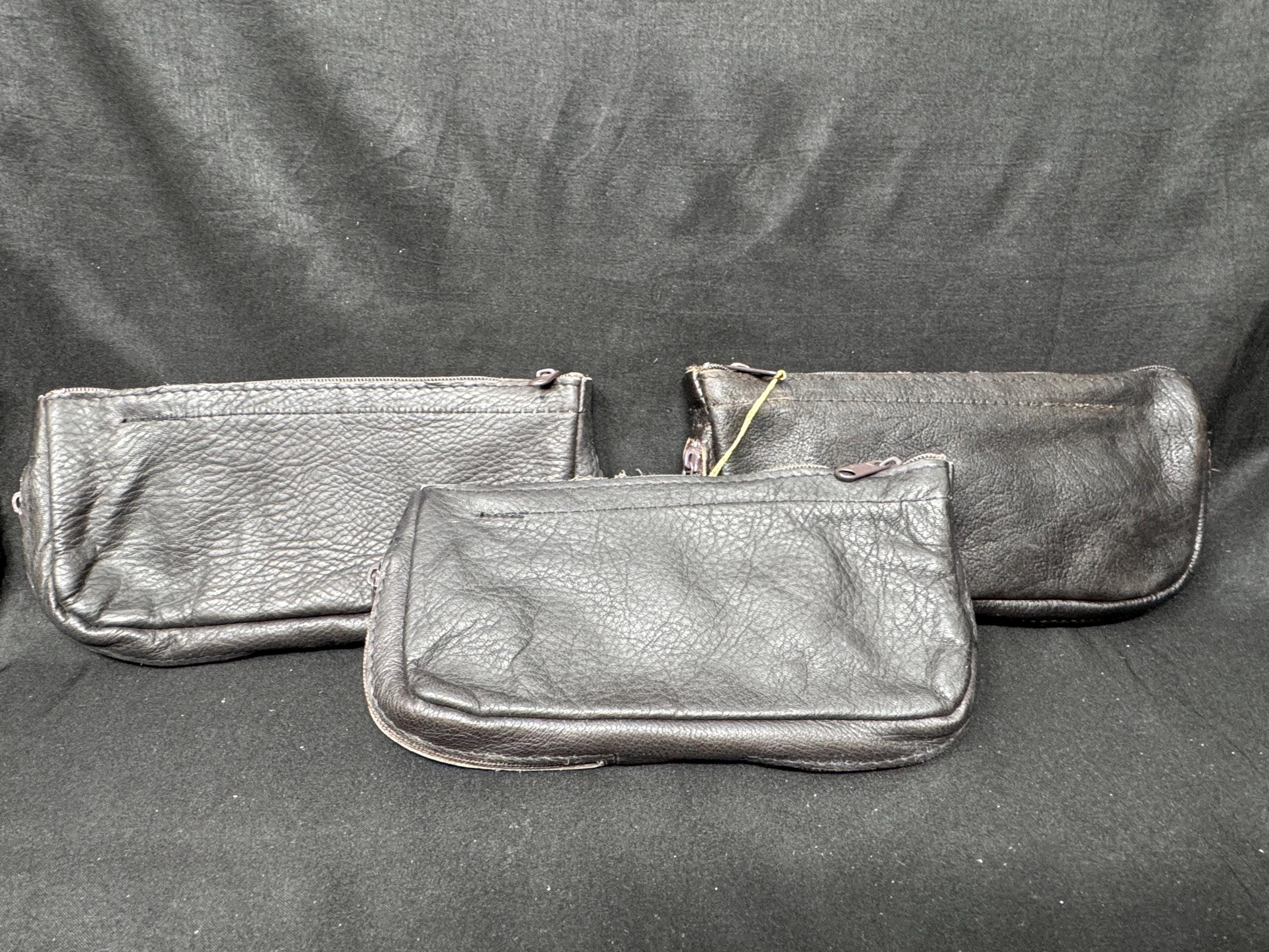 German Leather Dual-Compartment Pipe & Tobacco Pouch, Humidity-Lined, NOS Estate Accessory 9