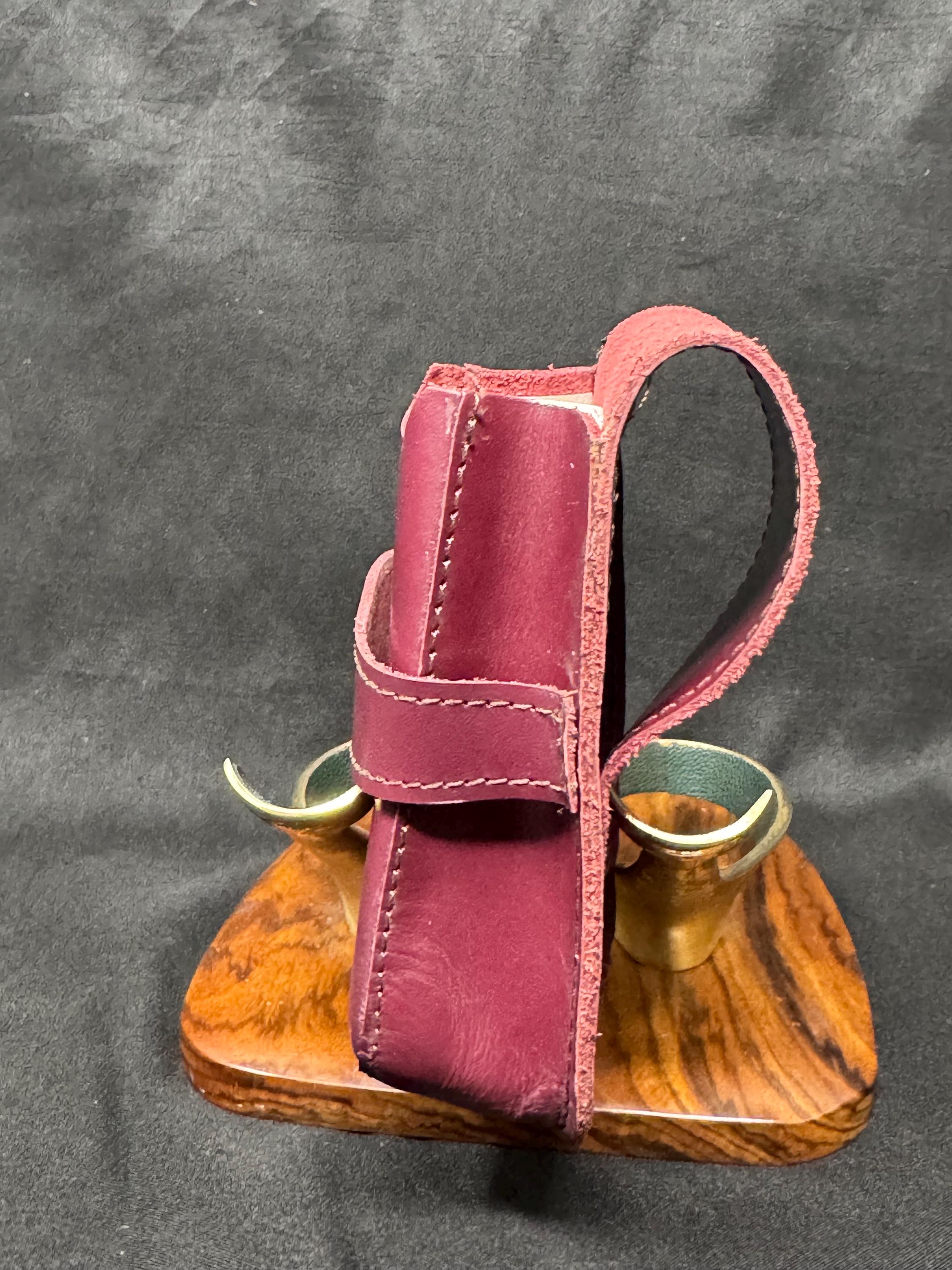 Vintage German Leather Cigarette Pack Holder - Natural Minimalist Design NOS 5
