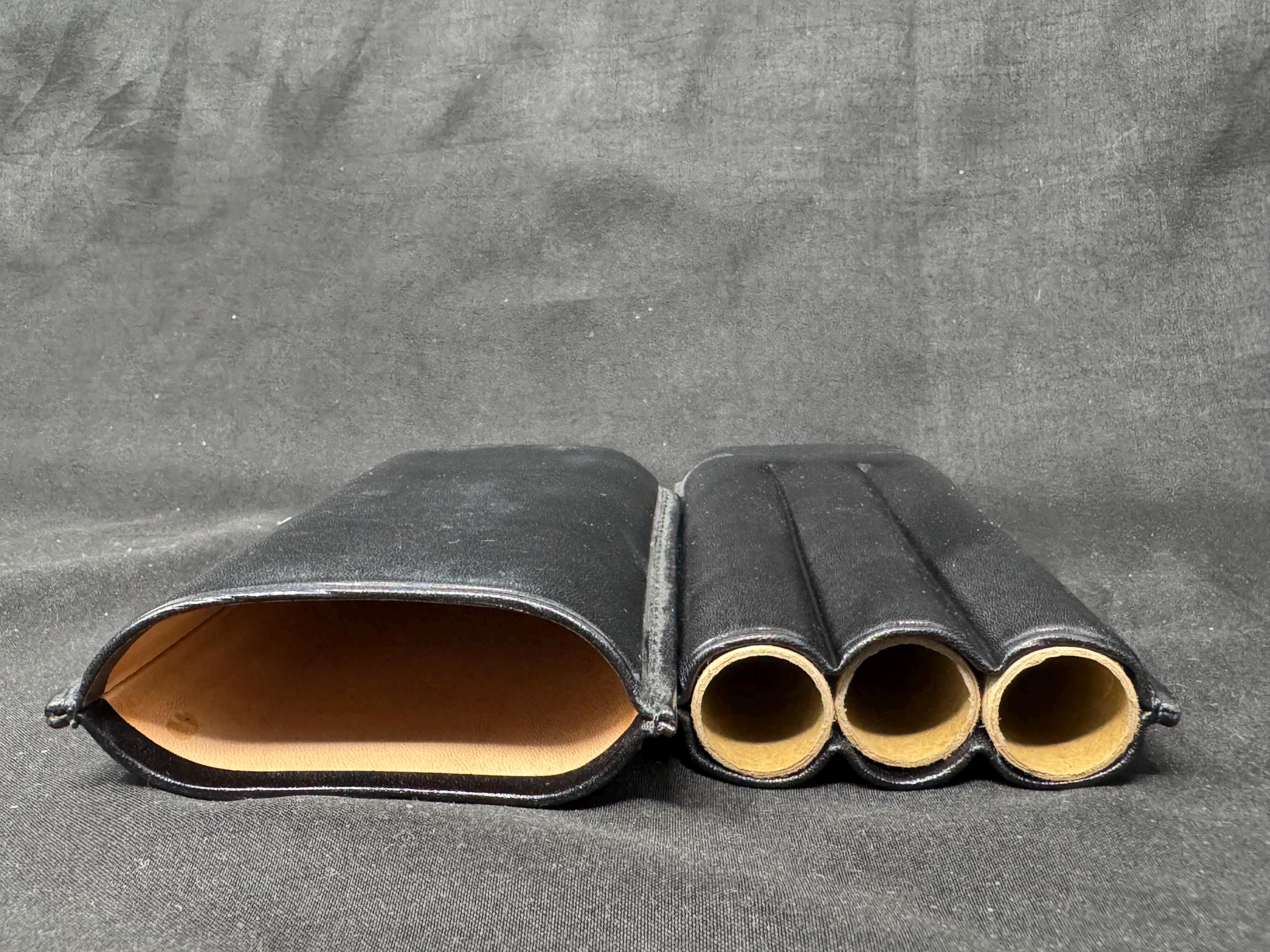 Museum-Quality German Hard Leather Cigar/Pipe Travel Case | Anonymous Atelier, 6.5”x3”x1”.SKU-274 6