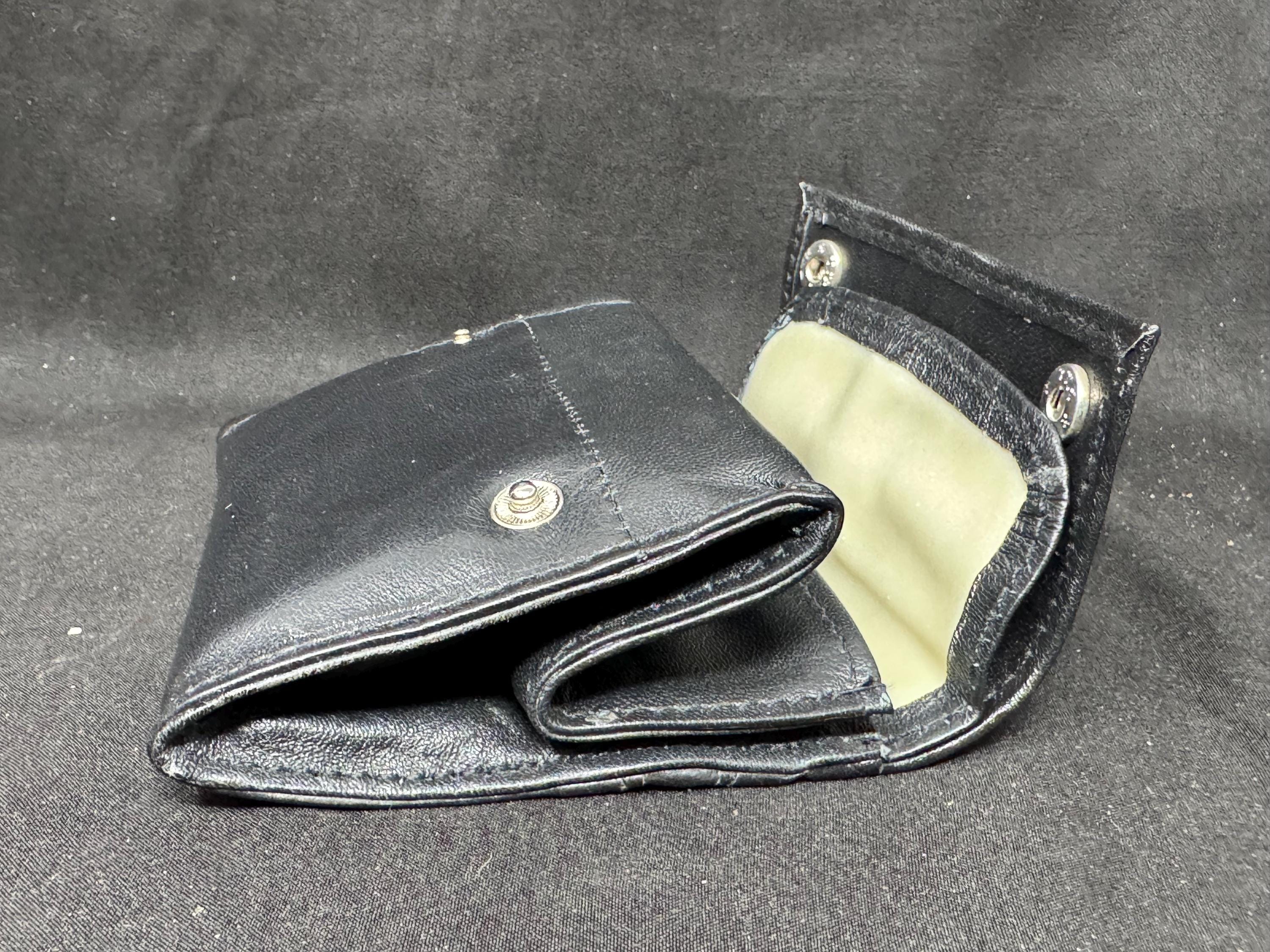 German Leather Expandable Tobacco Pouch | Medical-Grade Rubber Lined | NOS Condition 6