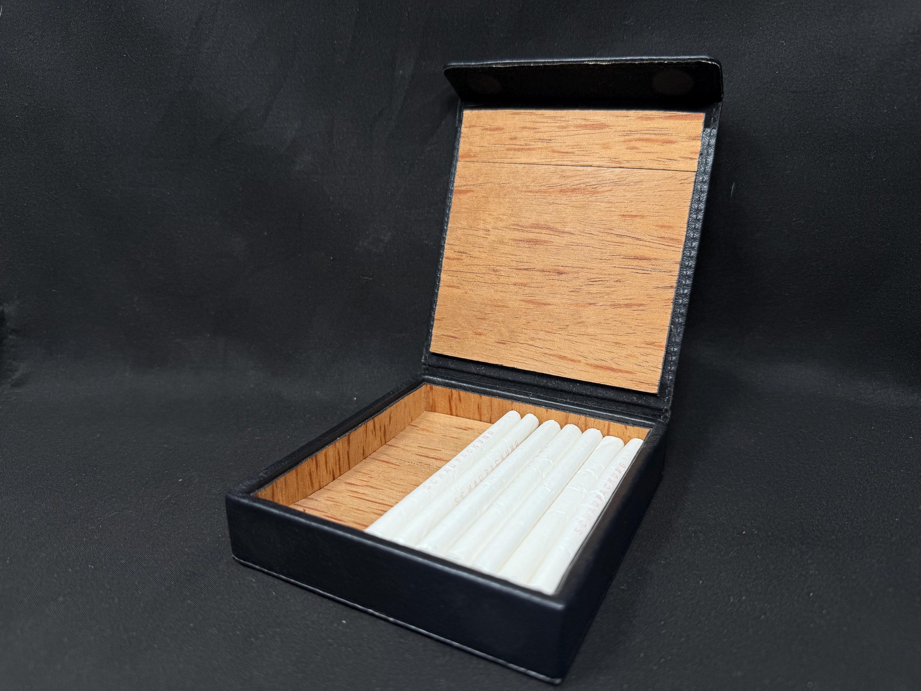 German Leather & Wood Cigar Box with Magnetic Closure | Estate Humidor 3