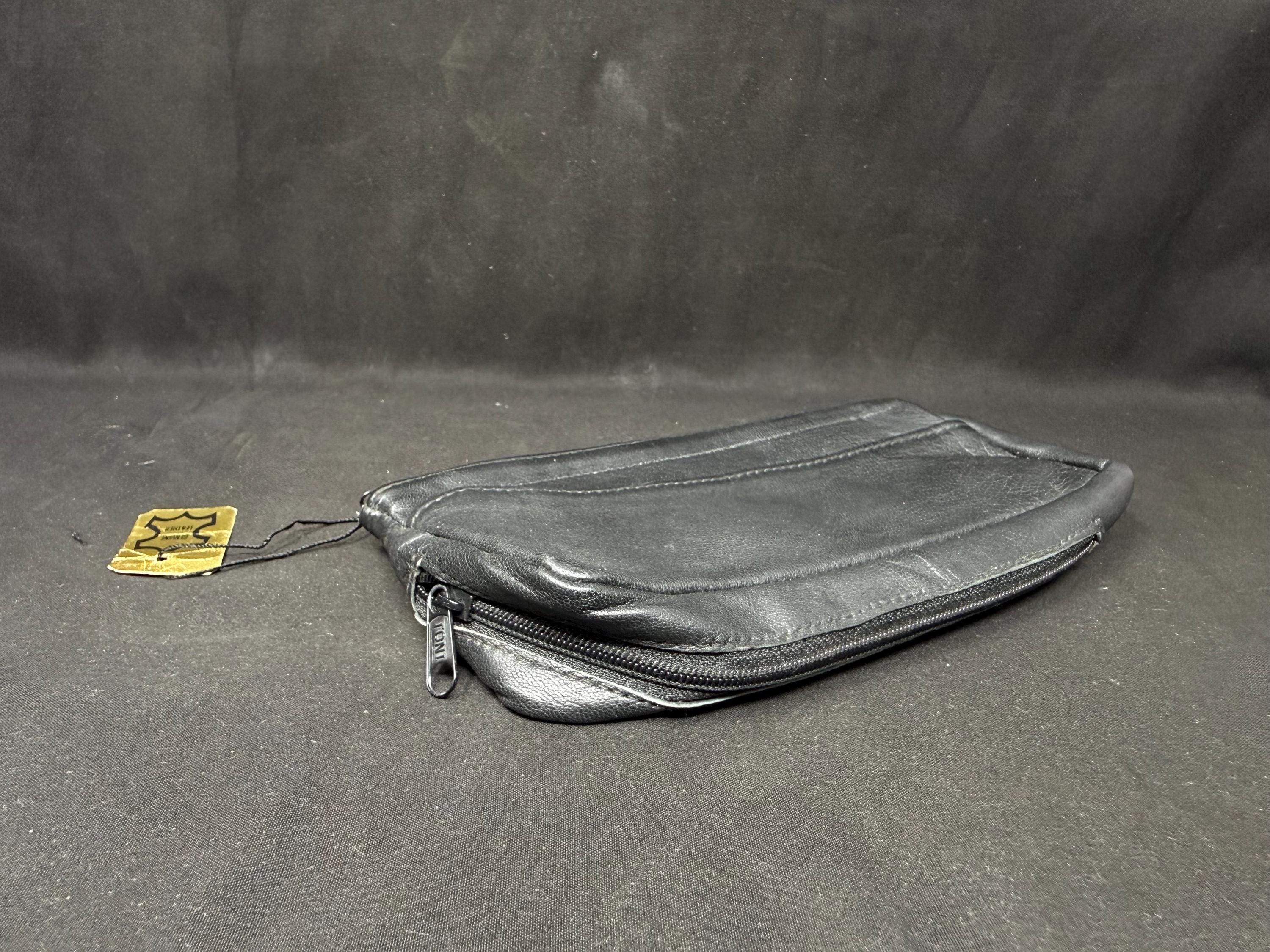 Vintage German Leather Pipe & Tobacco Pouch, Dual-Compartment NOS | SKU-215 7