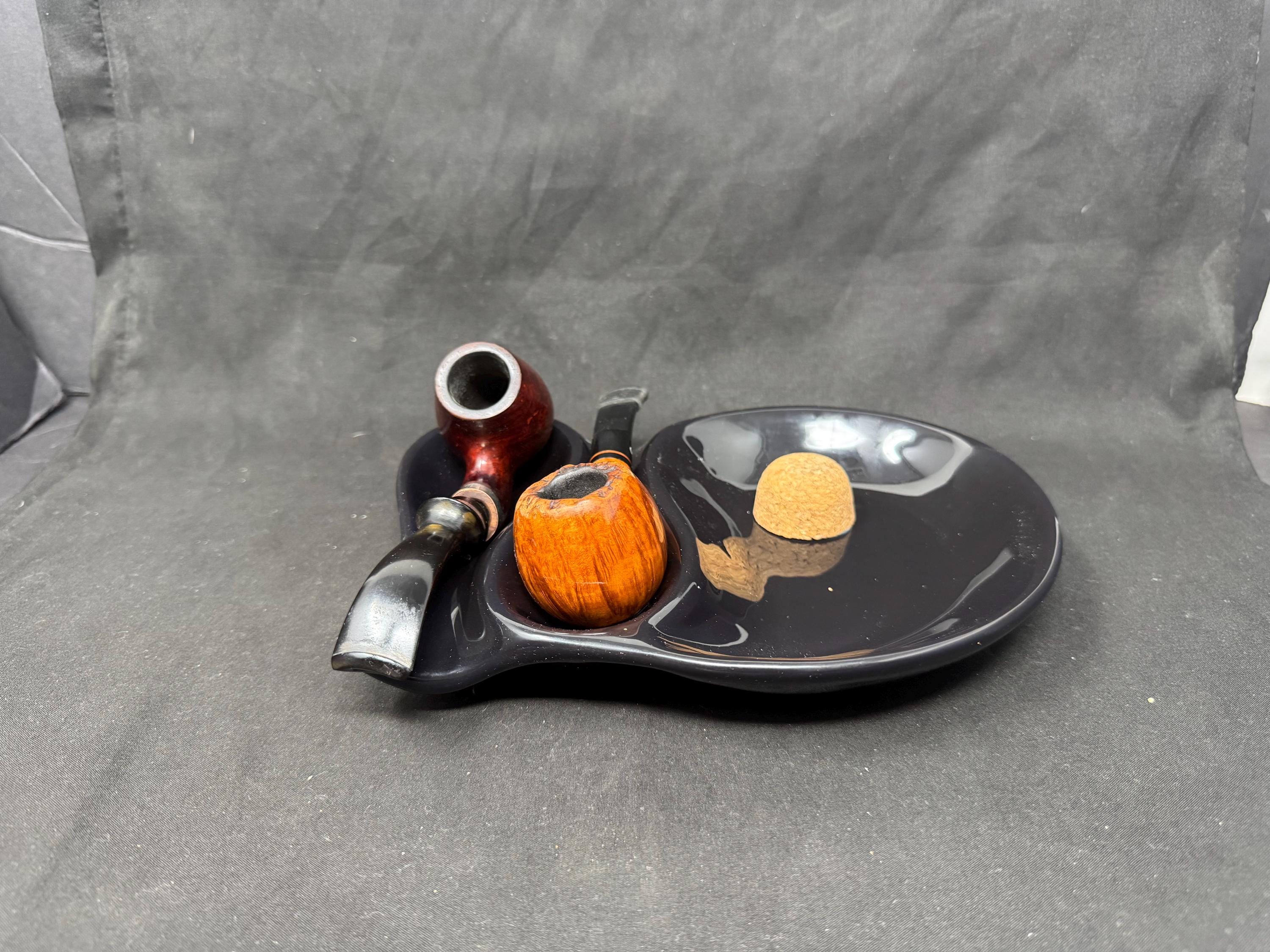 Ceramic Smoking Pipe Ashtray and Stand - European Midcentury Estate 8