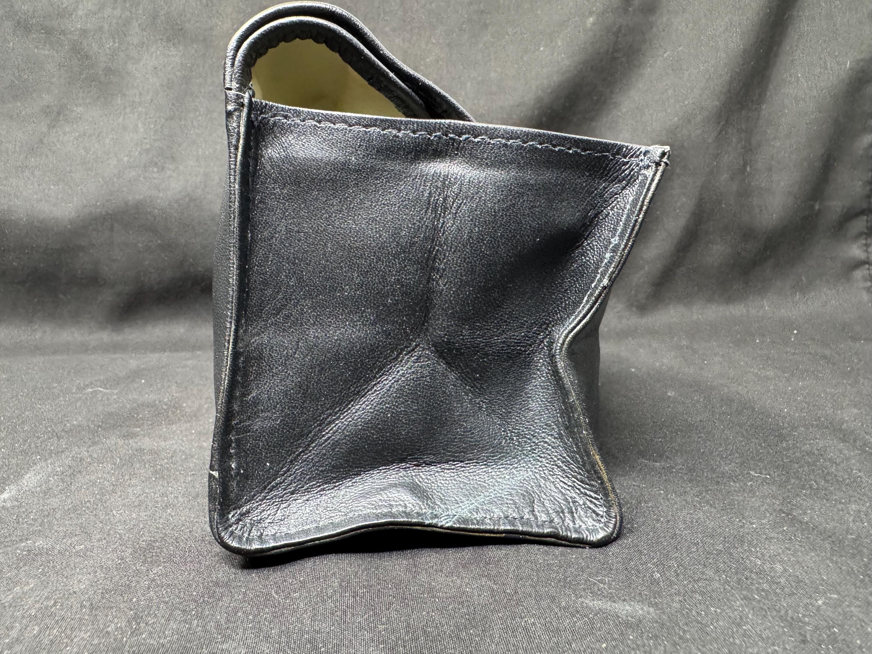 German Expandable Leather Tobacco Pouch Magic Box Medical Rubber Lined NOS 10