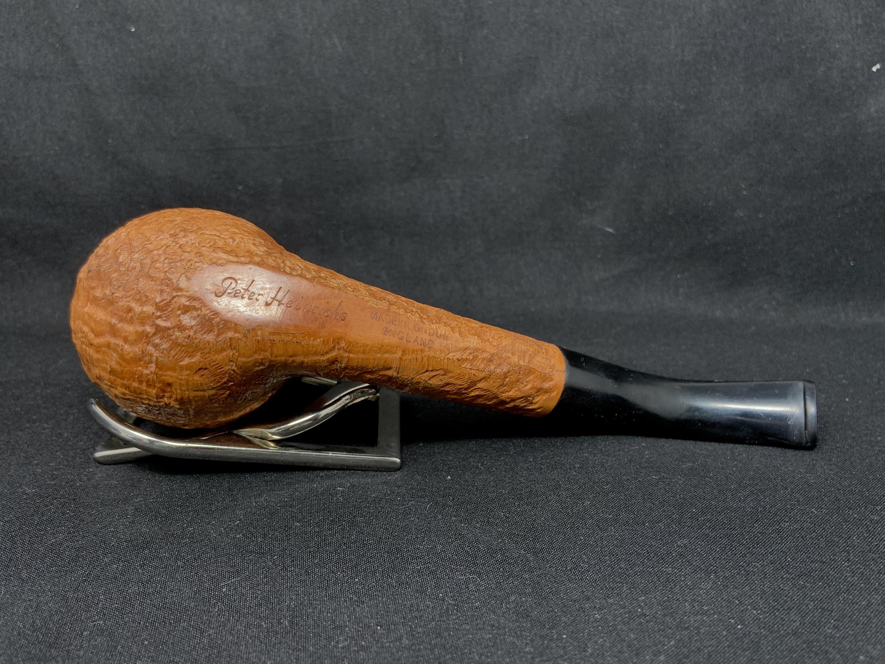 Peter Heinrichs Bent Sandblast Apple 9mm Filter Estate Pipe, London 4