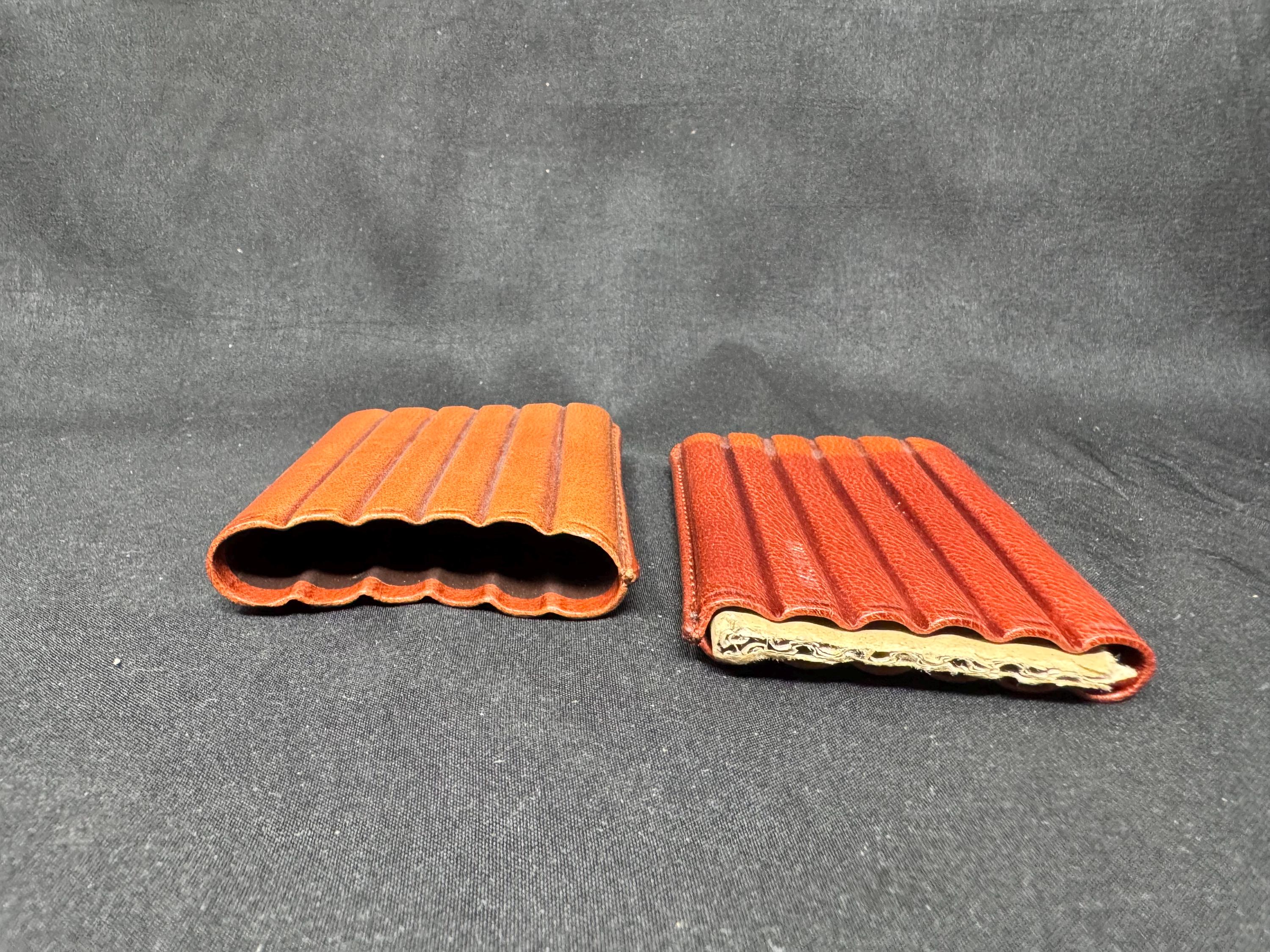 Spanish Hard Leather Cigar Travel Case, Modernist Design, circa 1960s-1980s 4